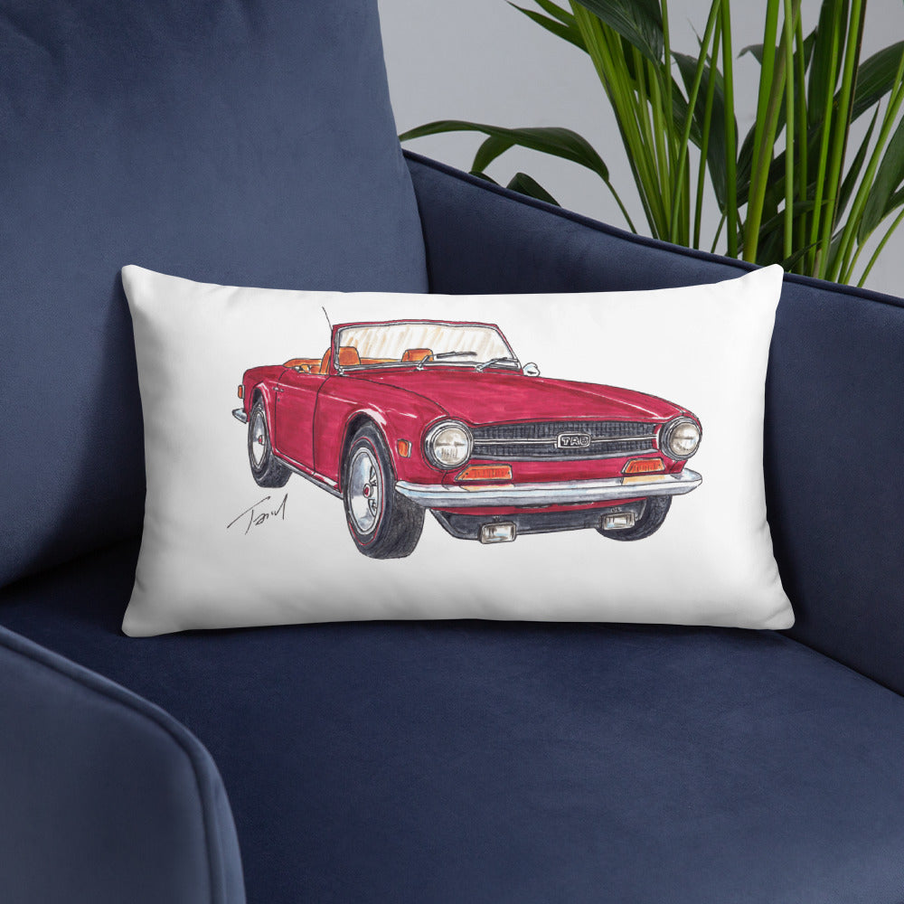 British TR6 Burgundy Basic Pillow