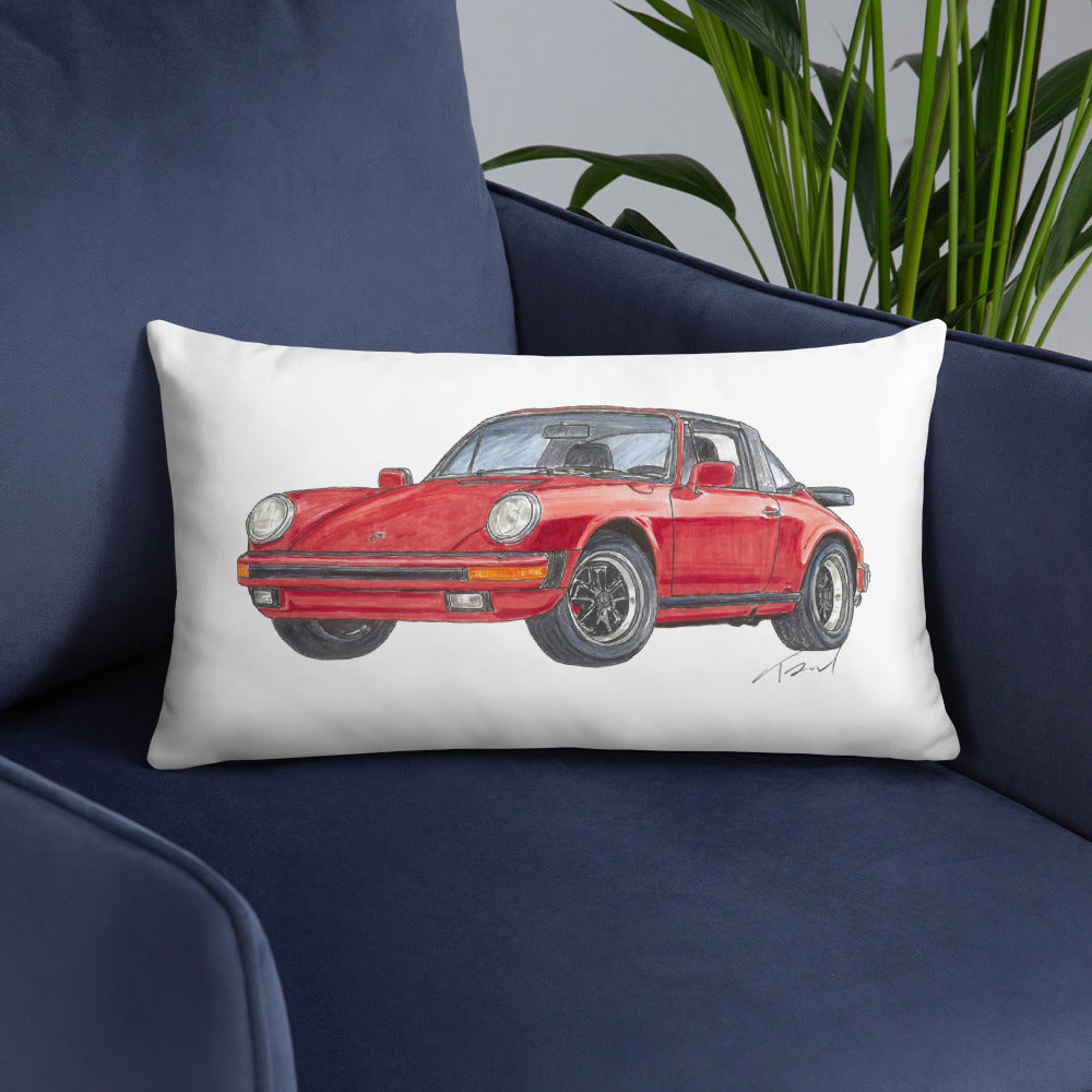 1975 911 Targa Red Basic Pillow