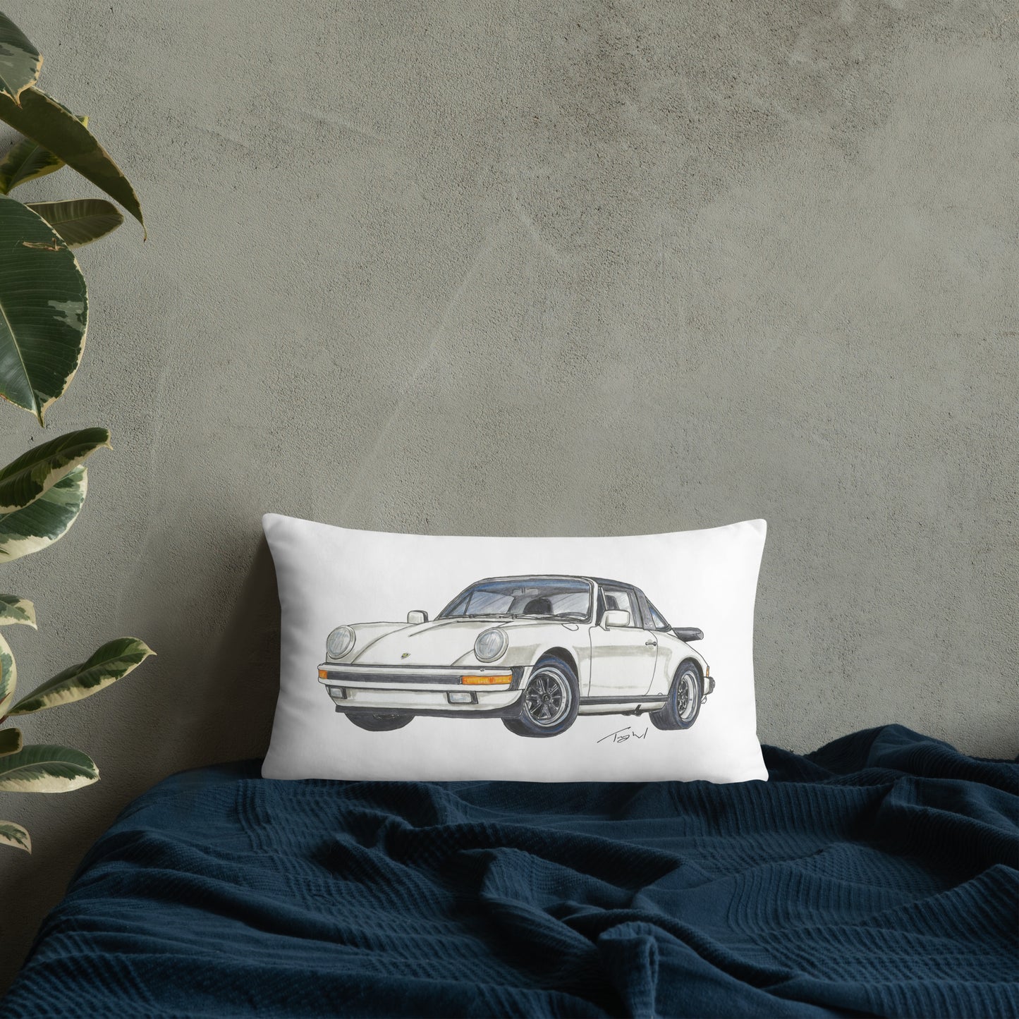 1986 911 Targa White Basic Pillow