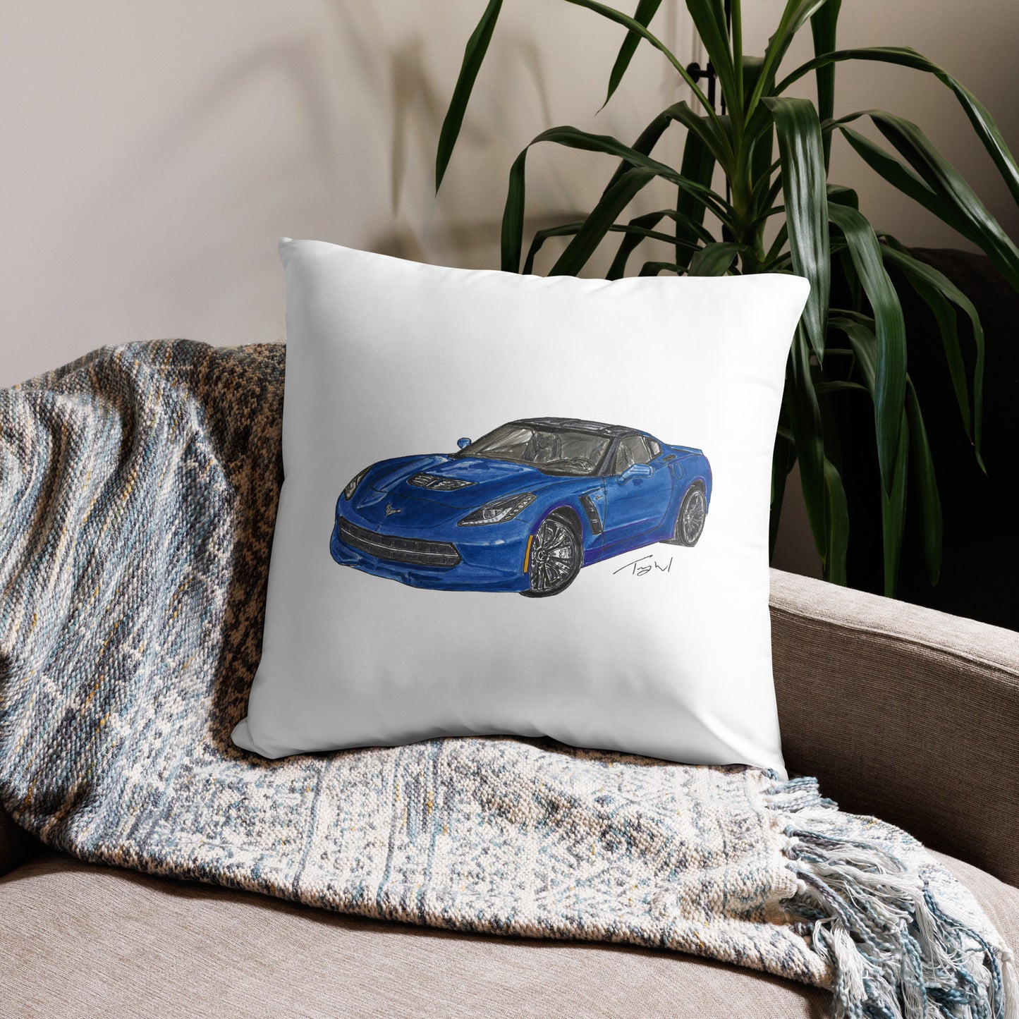 2015 C Stingray Blue Basic Pillow