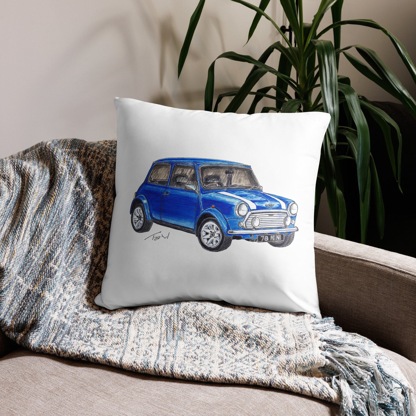 1978 M Cooper Blue Basic Pillow