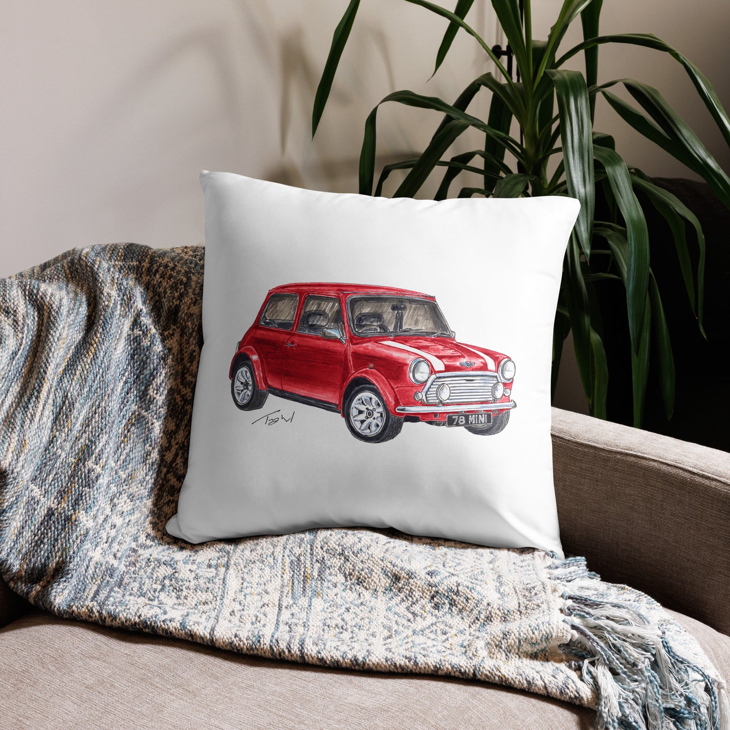 1978 M Cooper Red Basic Pillow