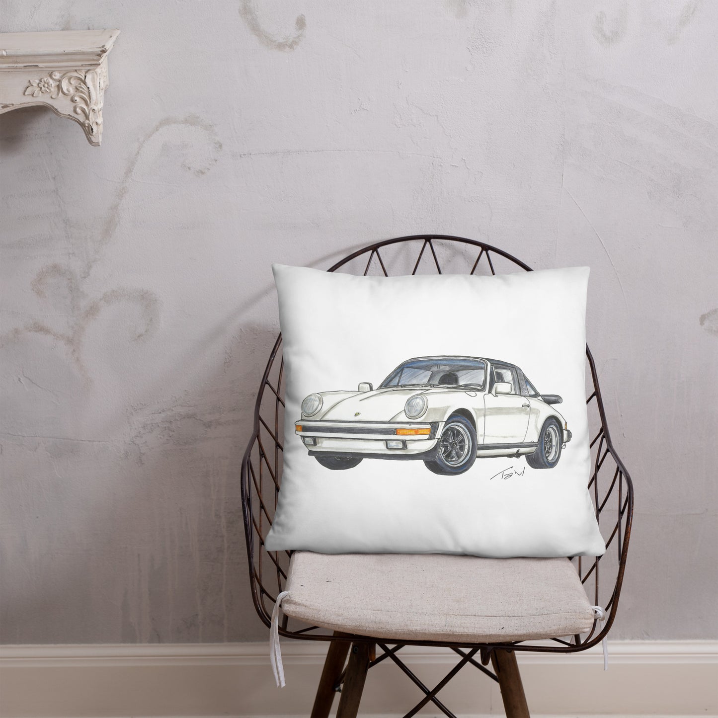 1986 911 Targa White Basic Pillow