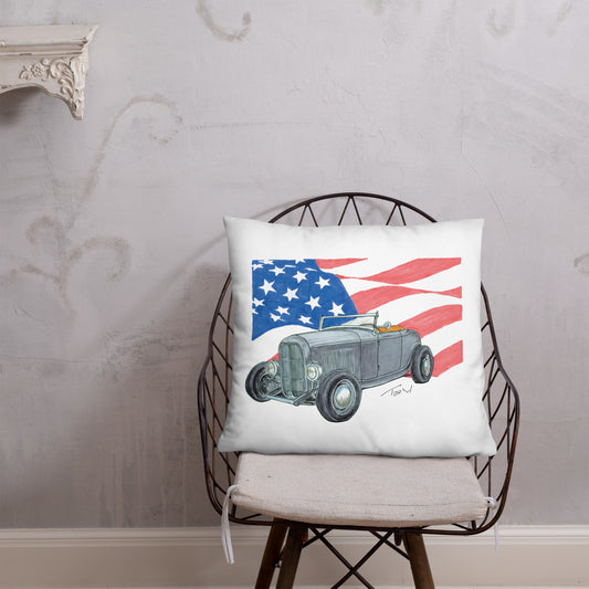 1932 F Roadster USA Flag Basic Pillow