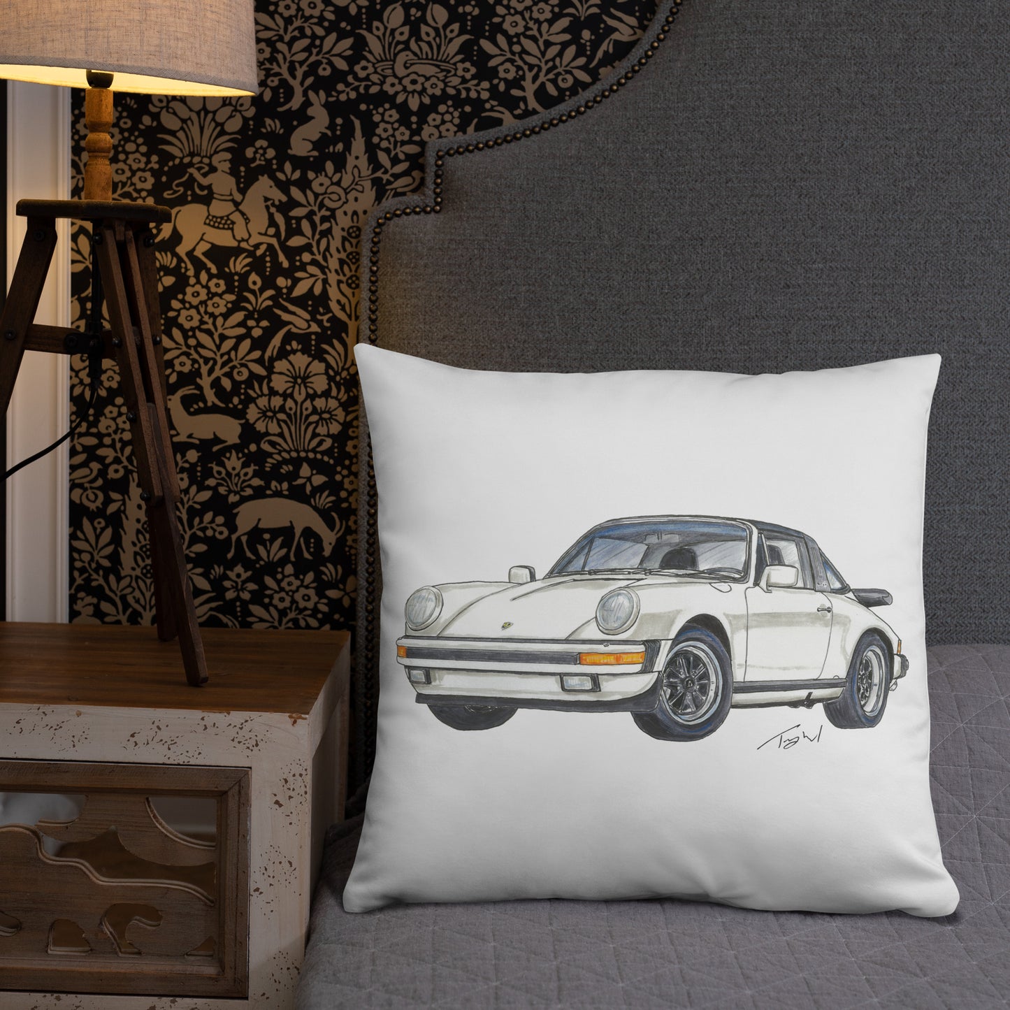 1986 911 Targa White Basic Pillow