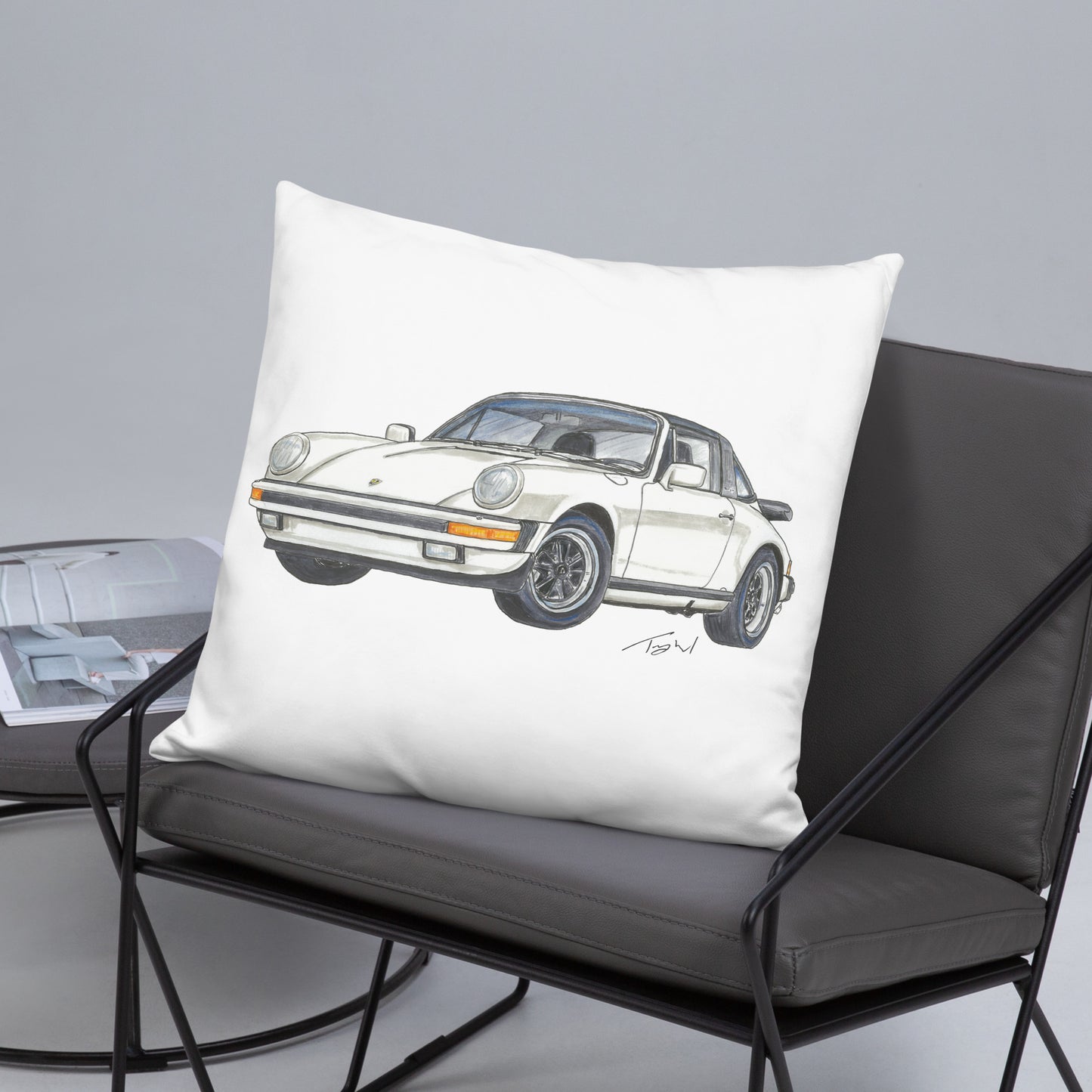 1986 911 Targa White Basic Pillow