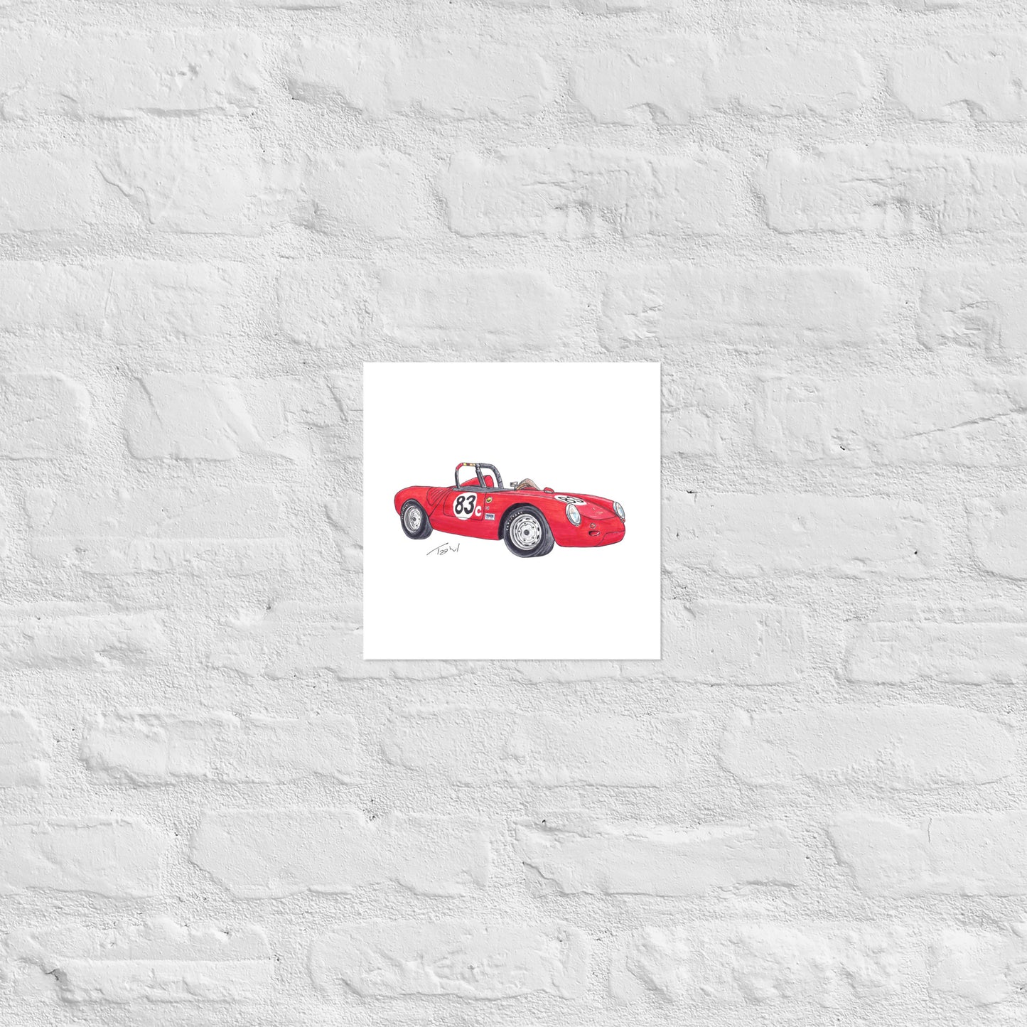 1955 P 550A Spyder Red Poster