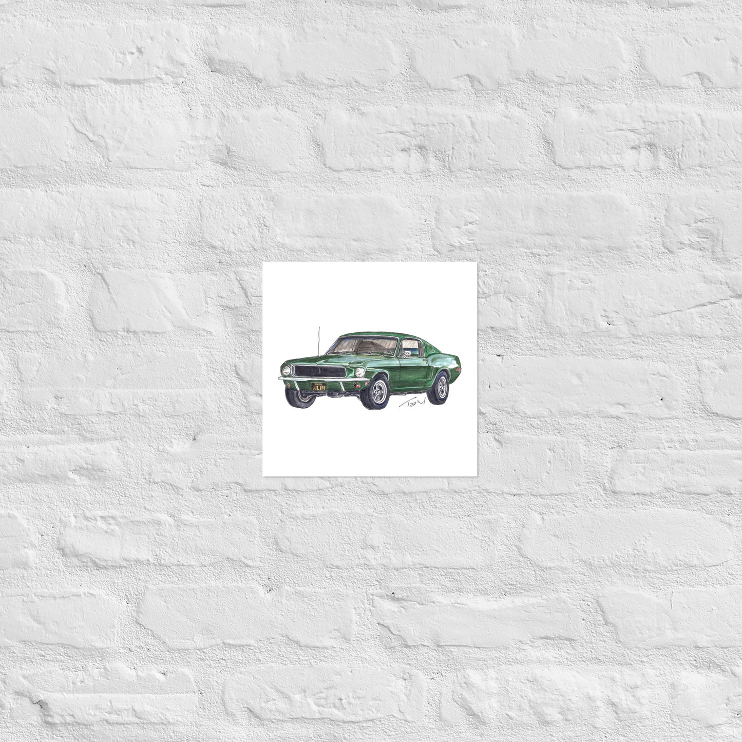 1968 B Mustang GT Green Poster