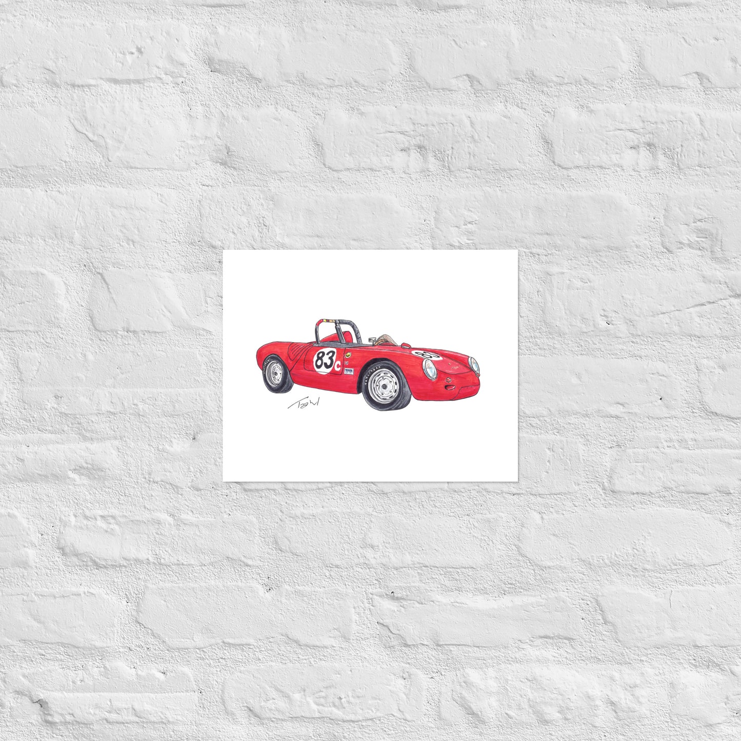 1955 P 550A Spyder Red Poster