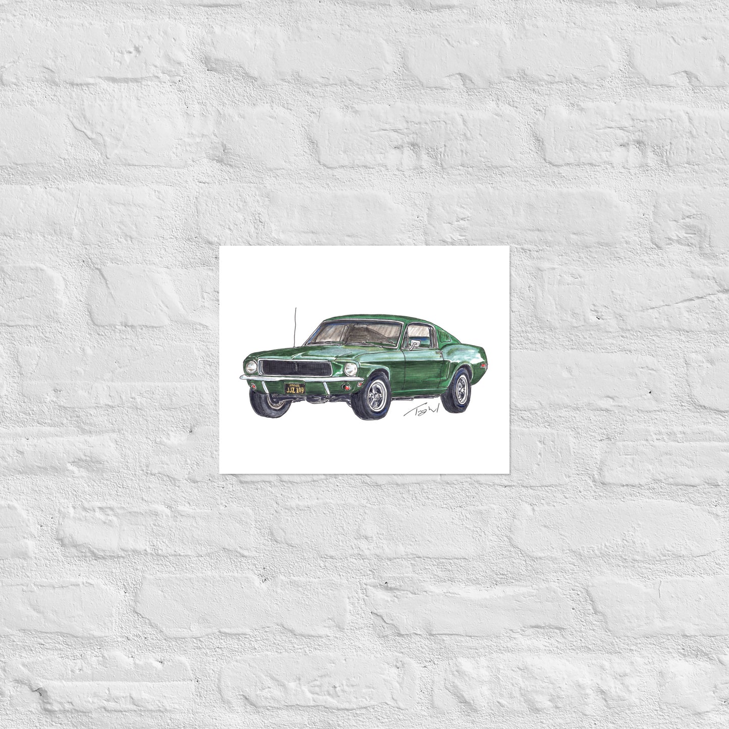 1968 B Mustang GT Green Poster