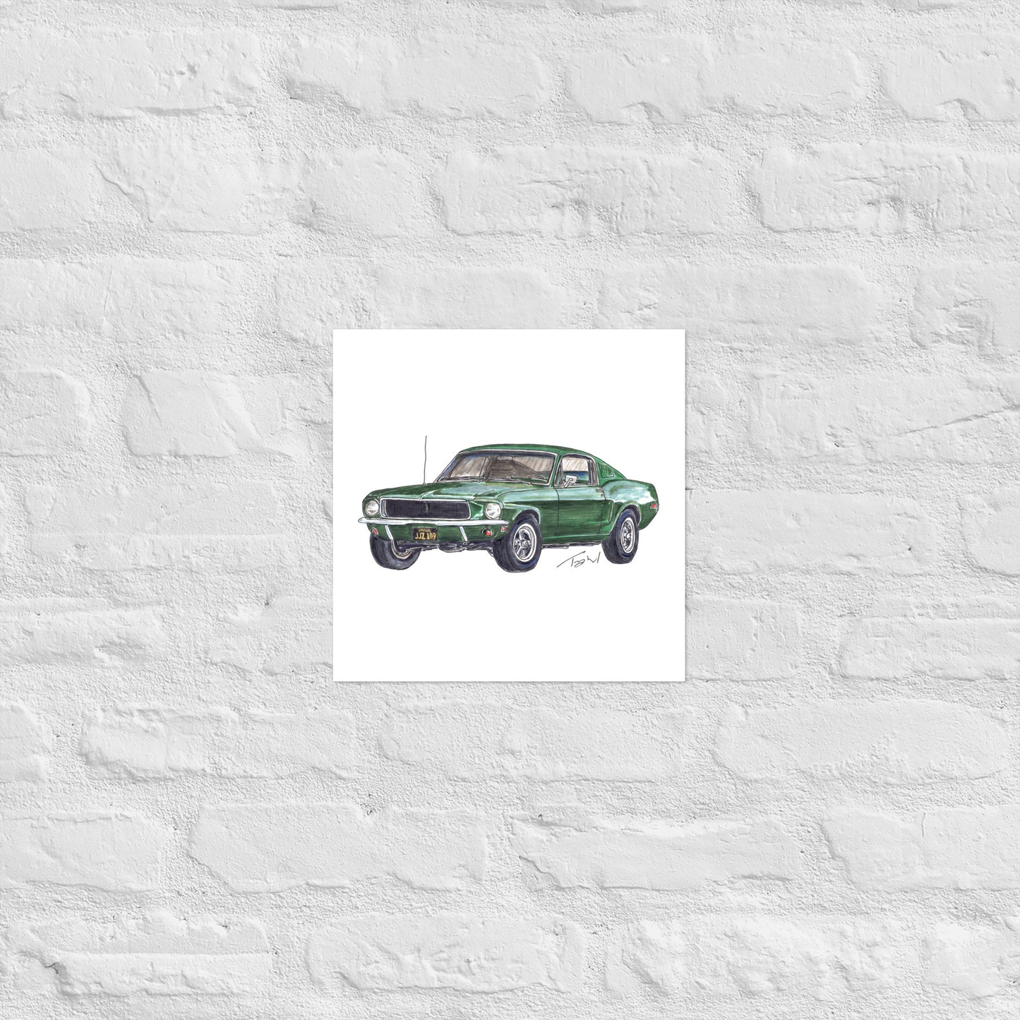 1968 B Mustang GT Green Poster