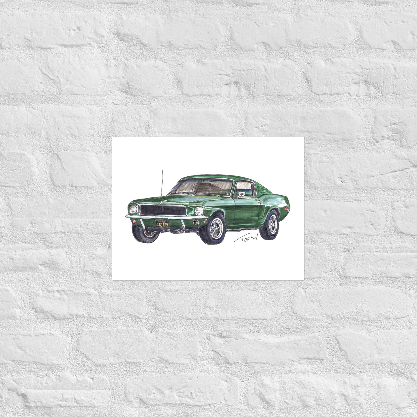 1968 B Mustang GT Green Poster