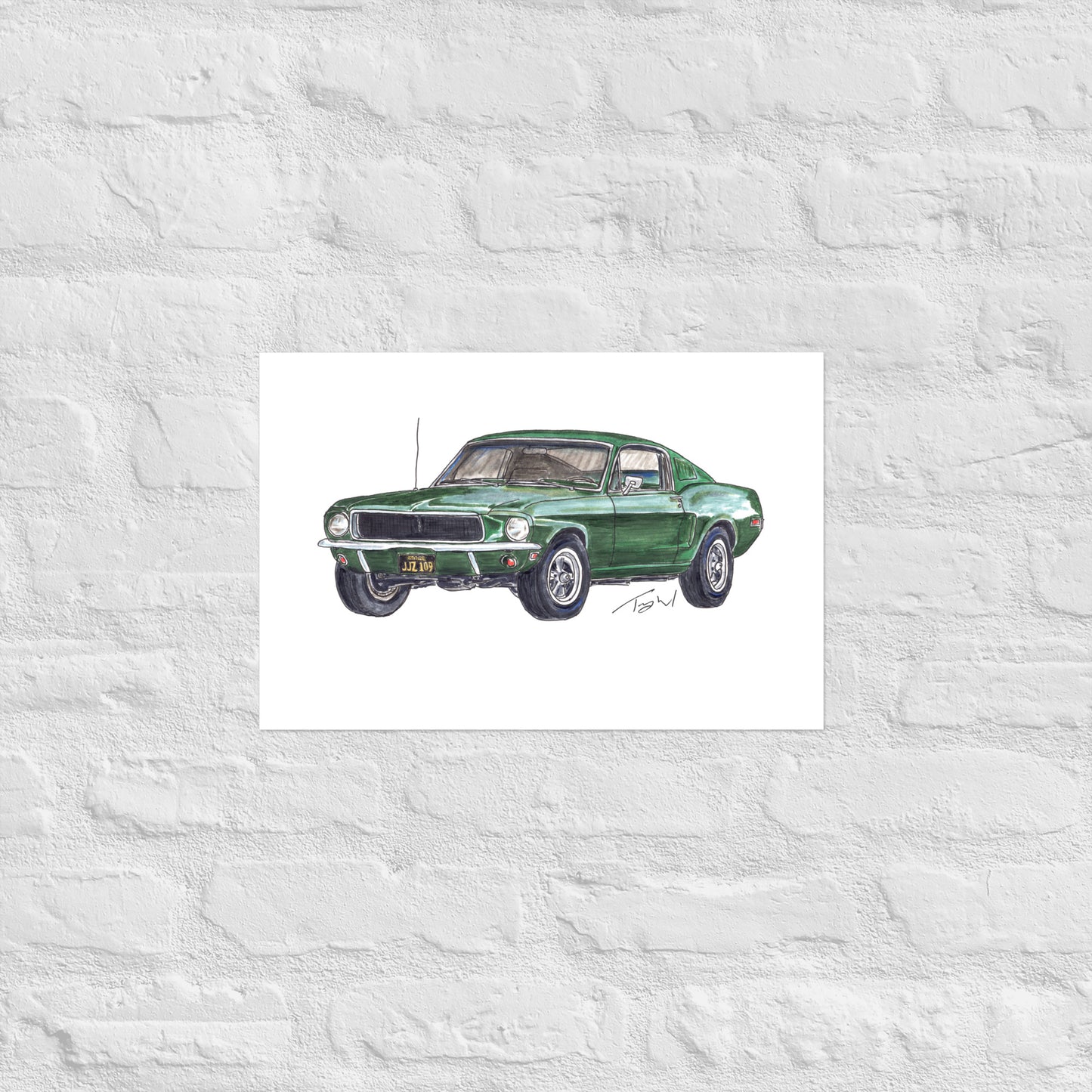 1968 B Mustang GT Green Poster