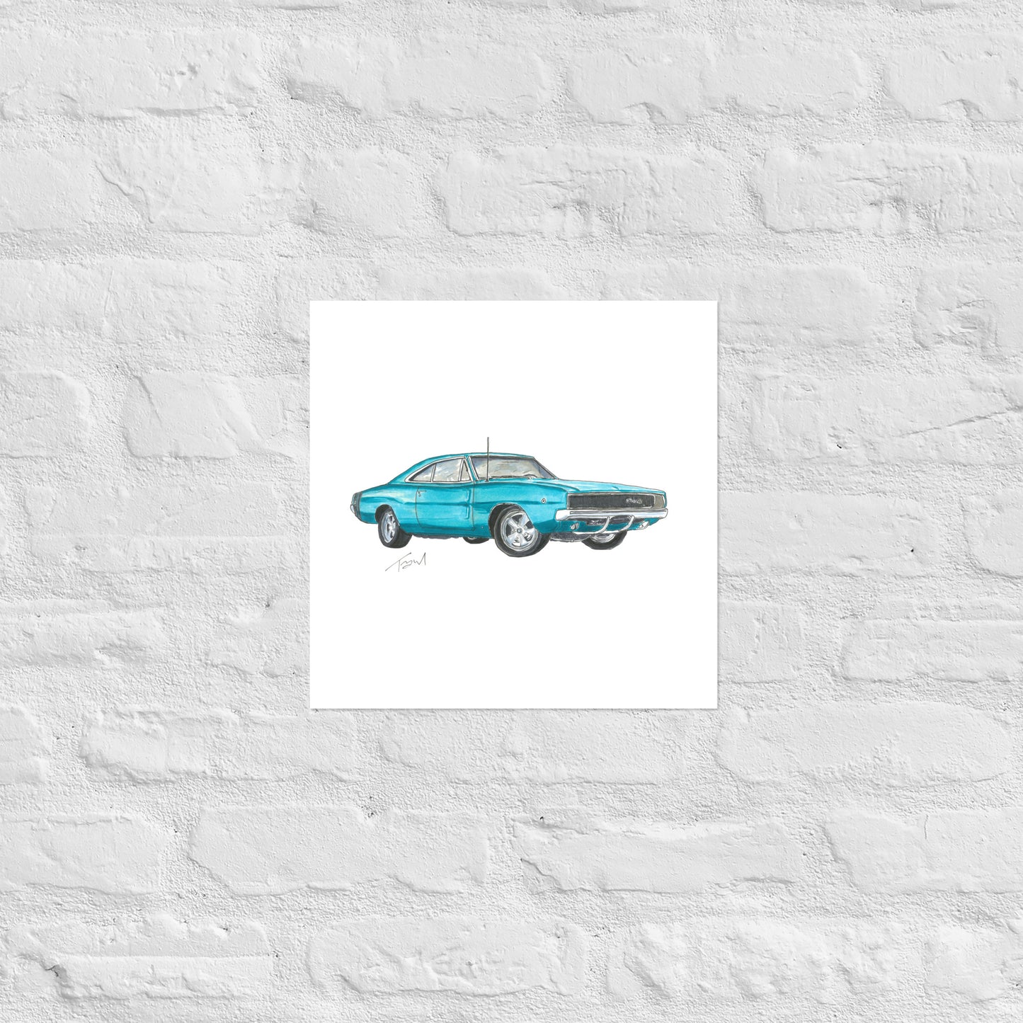 1968 Charger Blue Poster