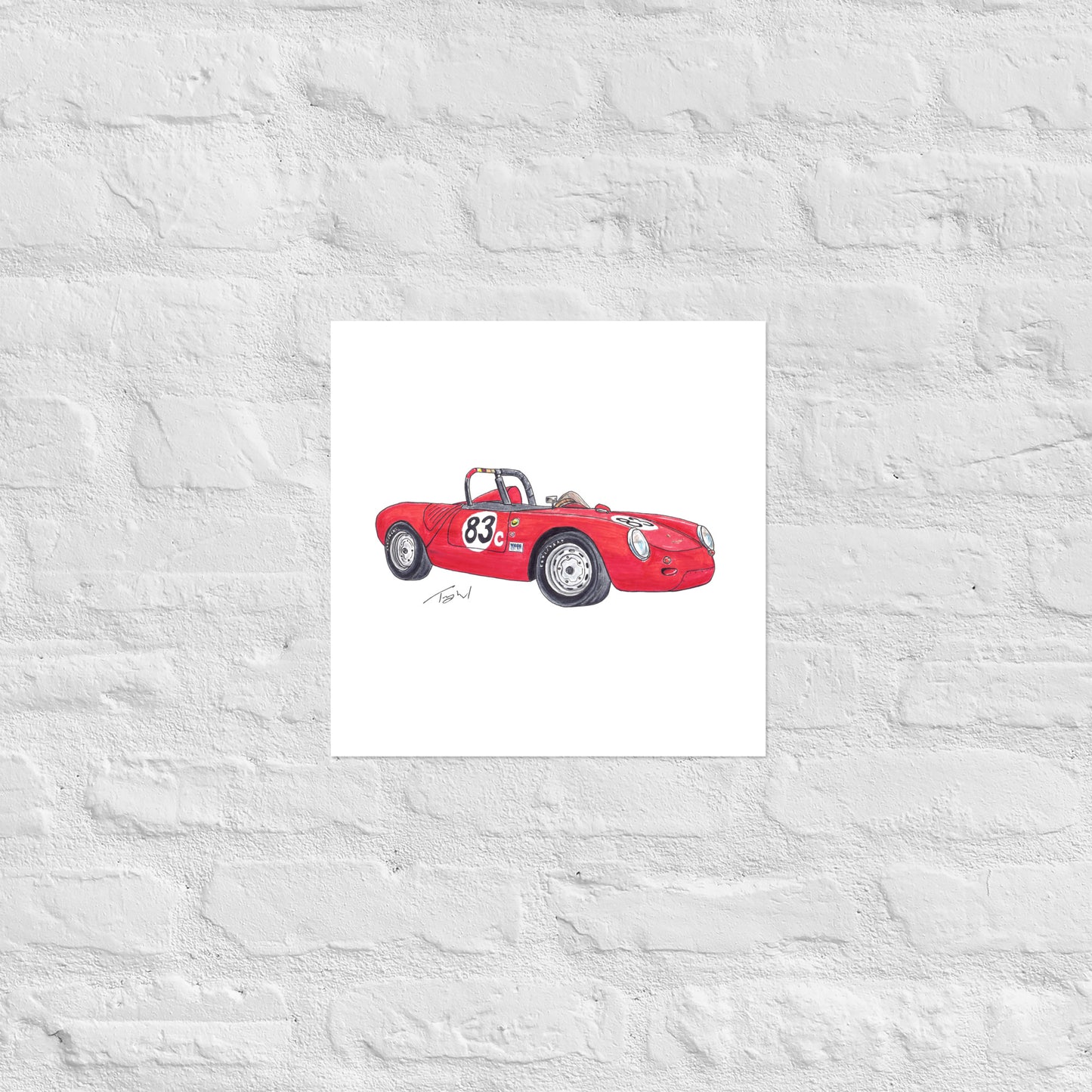 1955 P 550A Spyder Red Poster