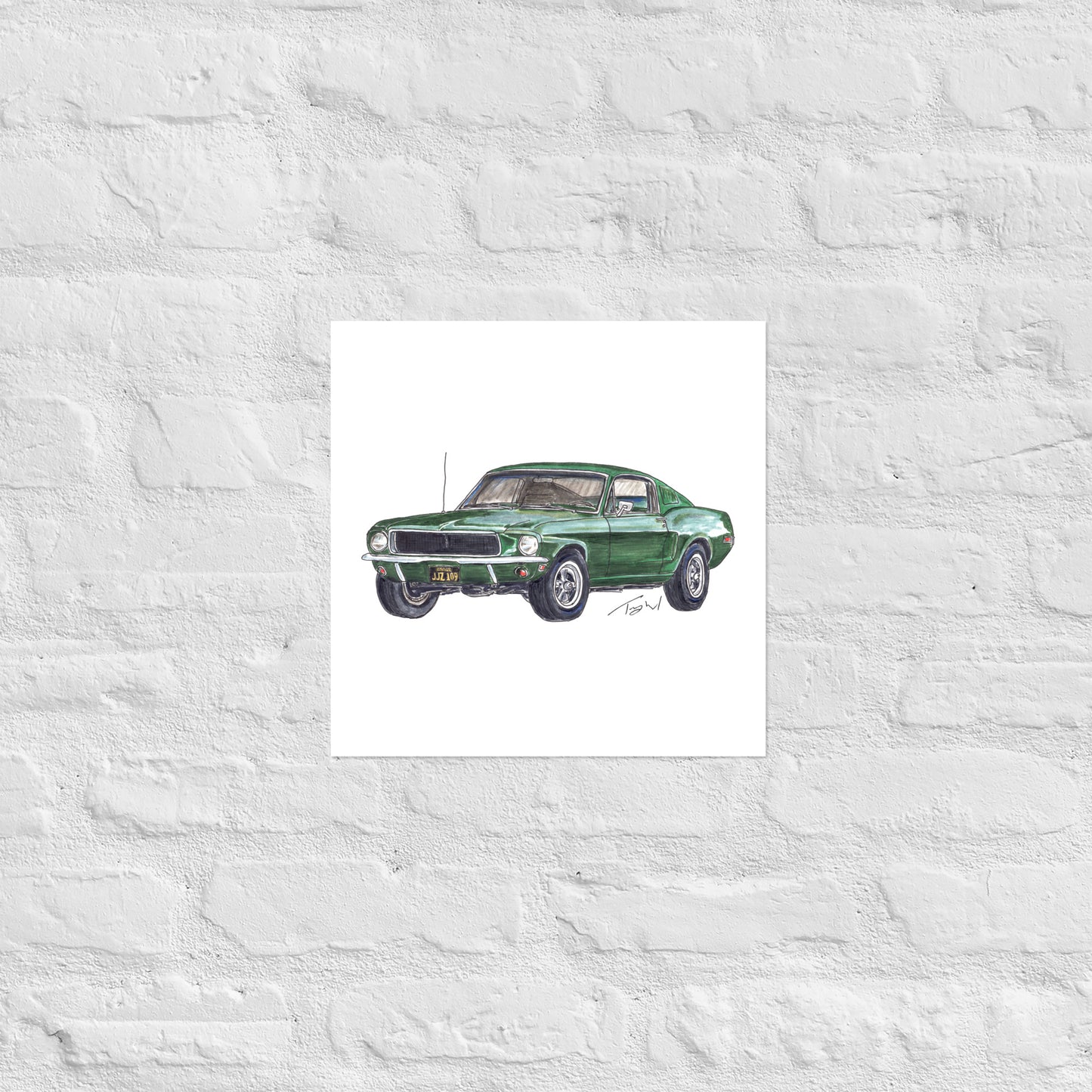 1968 B Mustang GT Green Poster