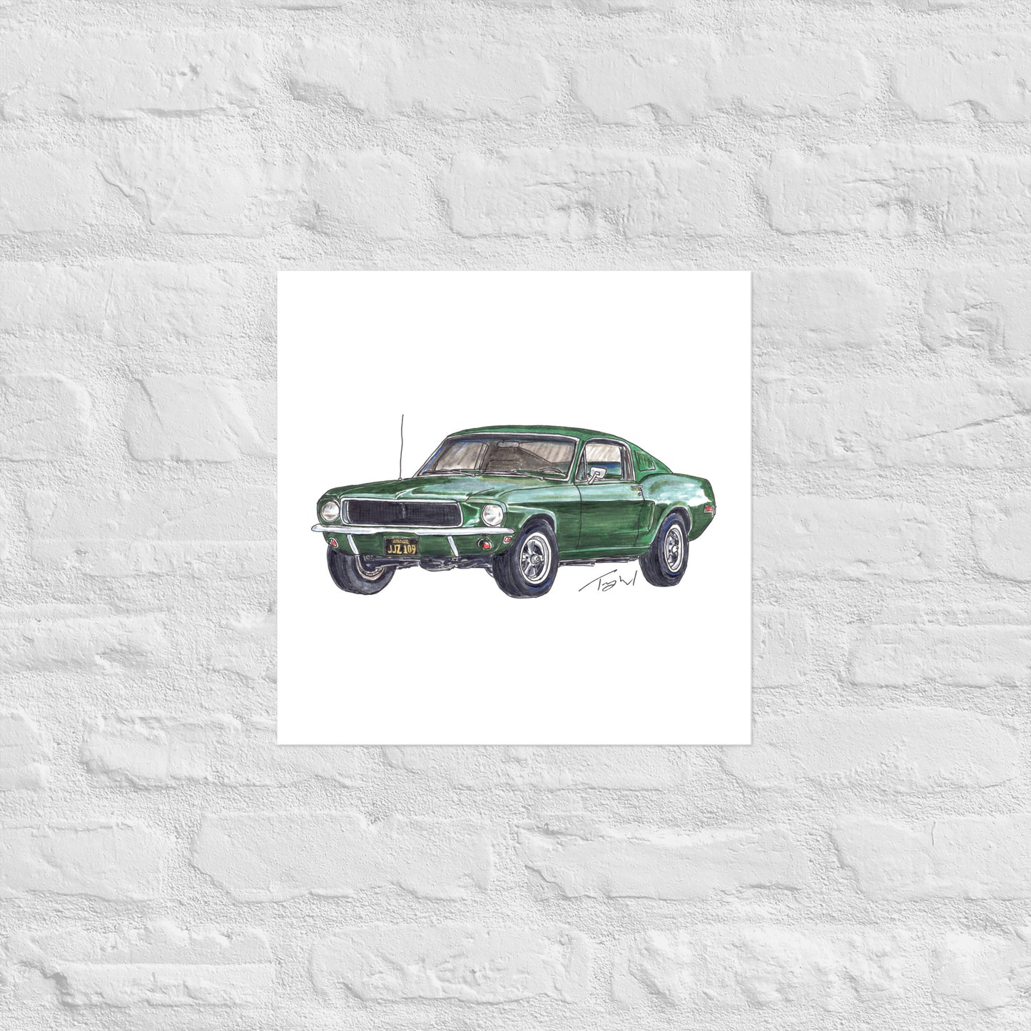 1968 B Mustang GT Green Poster