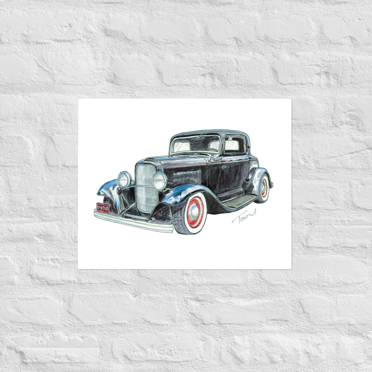 1932 F 3 Window Coupe Poster