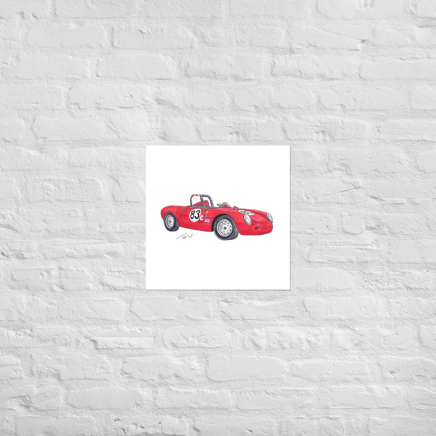 1955 P 550A Spyder Red Poster