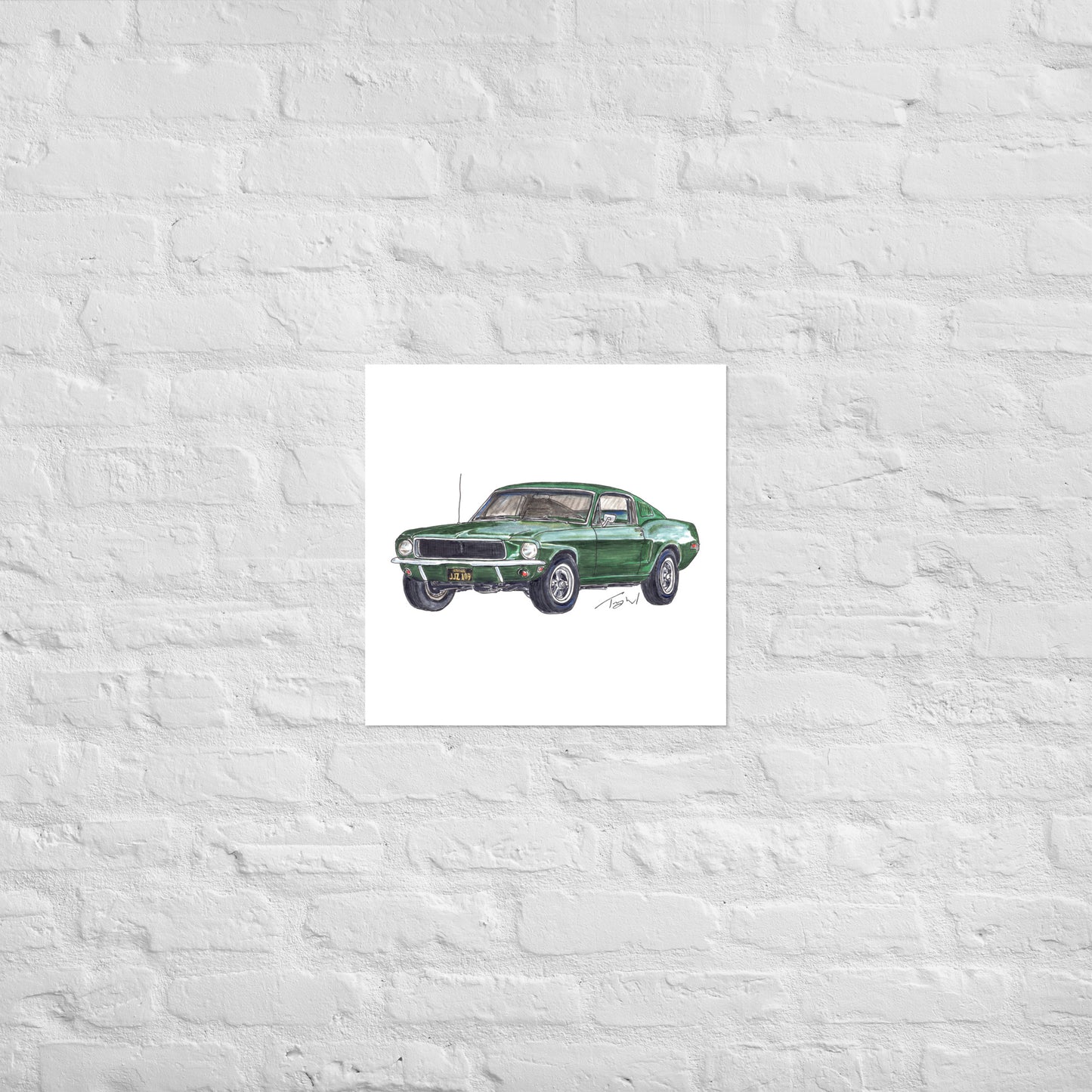 1968 B Mustang GT Green Poster