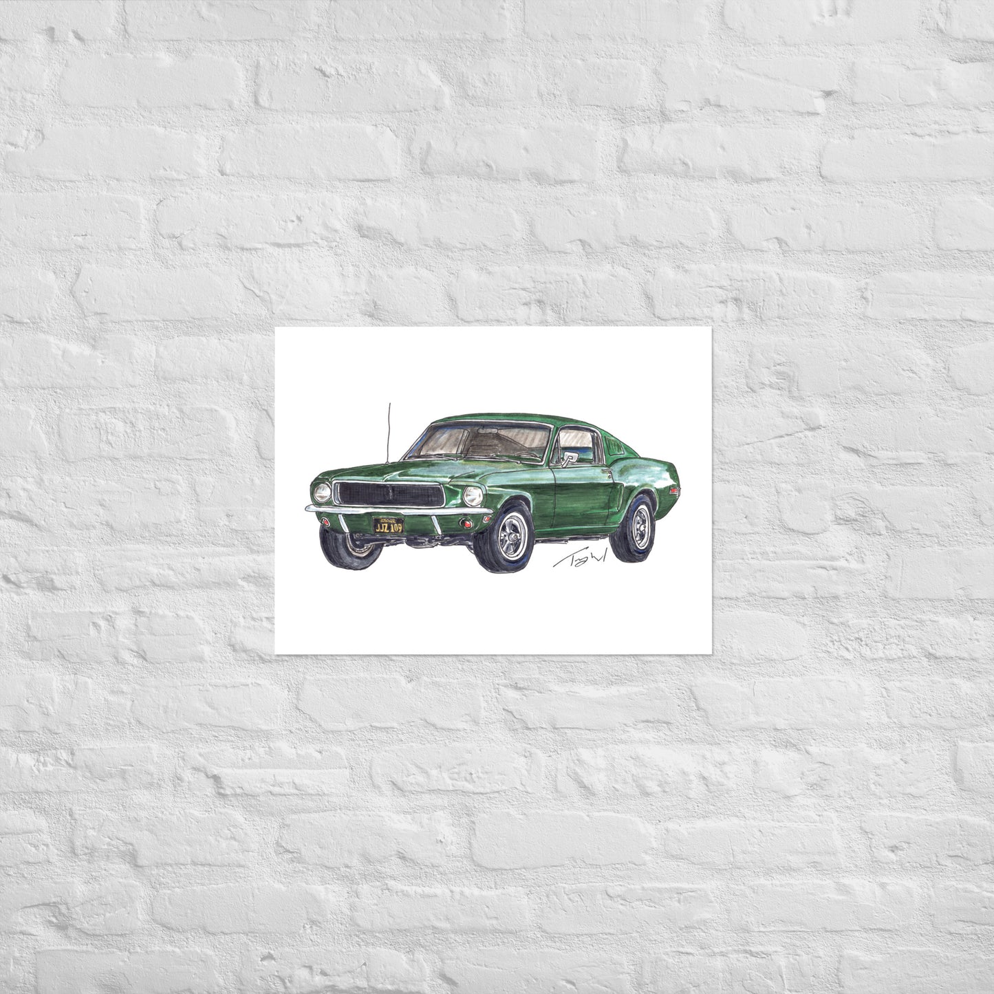 1968 B Mustang GT Green Poster