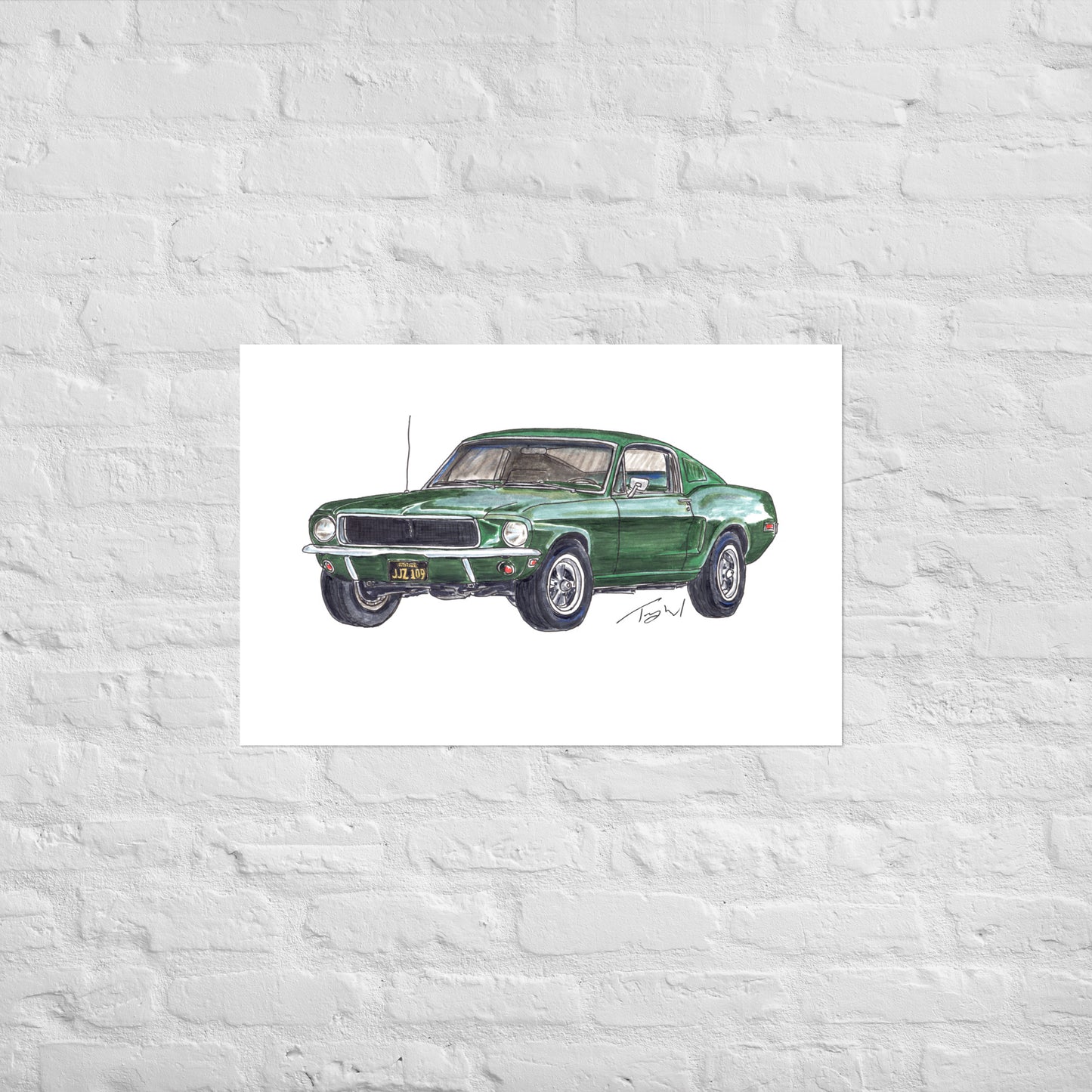 1968 B Mustang GT Green Poster