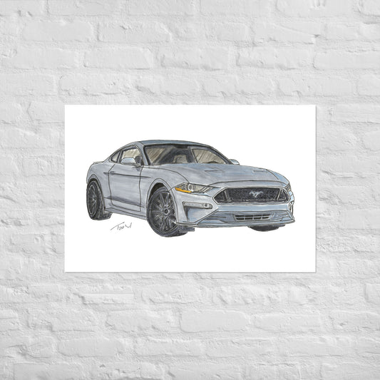 2021 FM GT350 Silver Poster