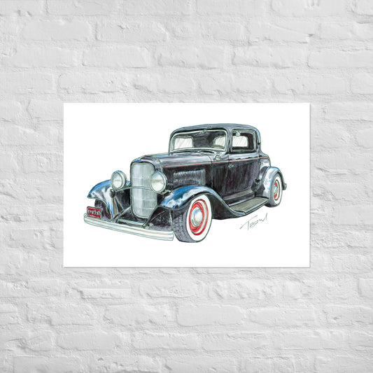 1932 F 3 Window Coupe Poster