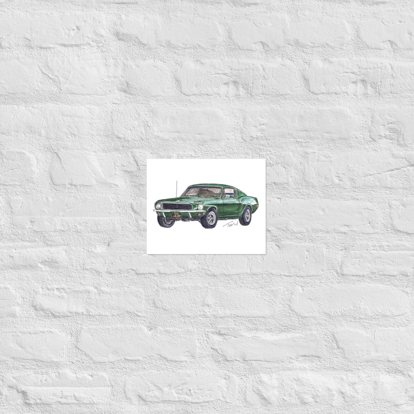 1968 B Mustang GT Green Poster