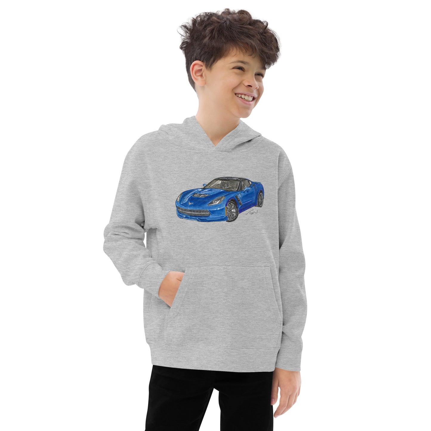 2015 C Stingray Blue Kids fleece hoodie