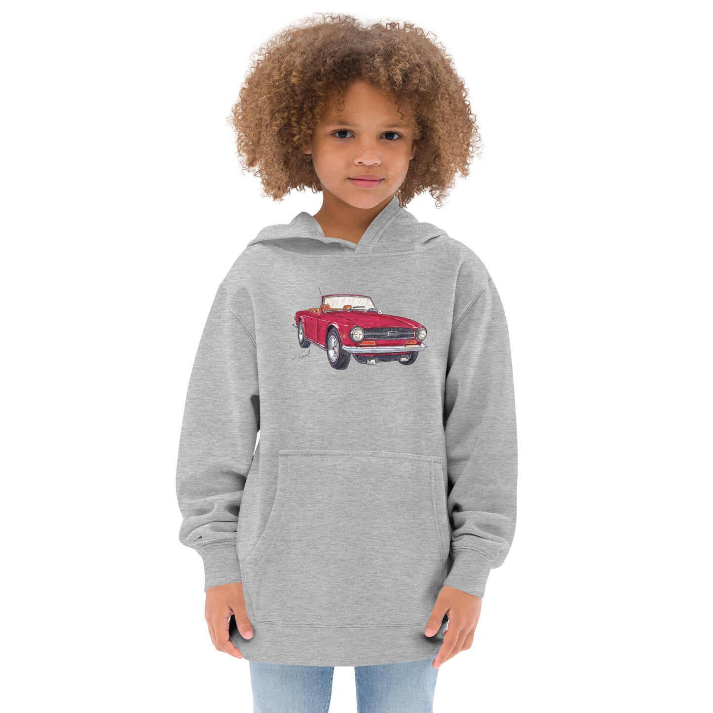 British TR6 Burgundy  Kids fleece hoodie