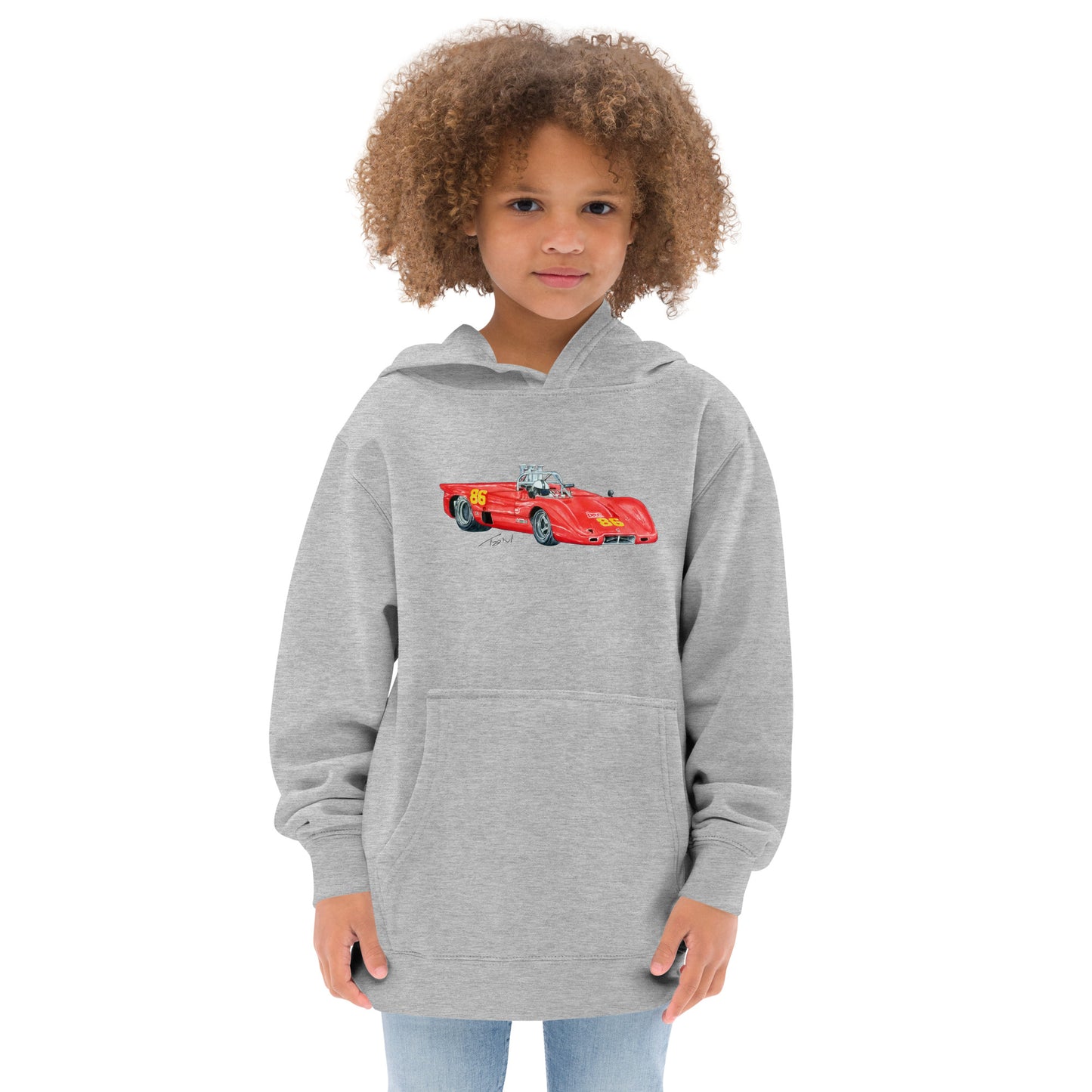 British 1970 McL CAN AM Racecar Kids fleece hoodie