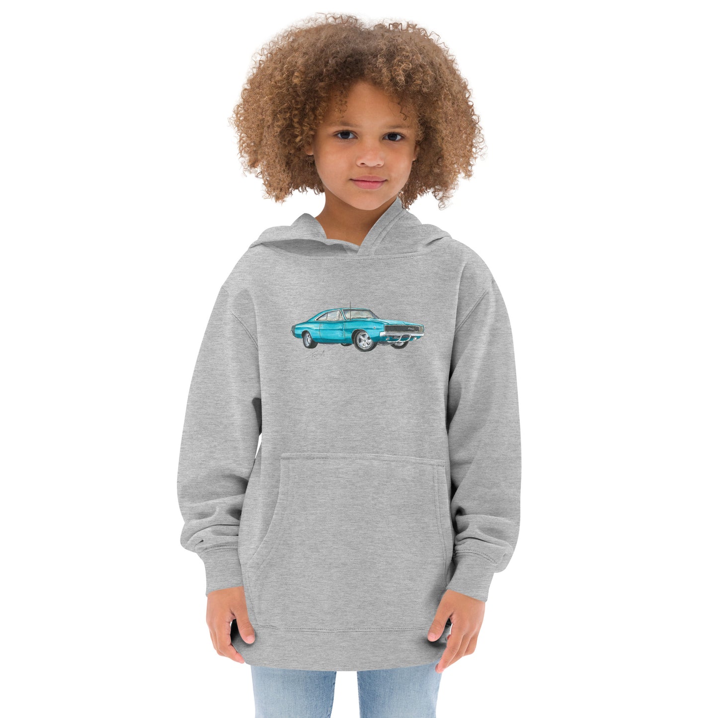 1968 Charger Blue Kids fleece hoodie