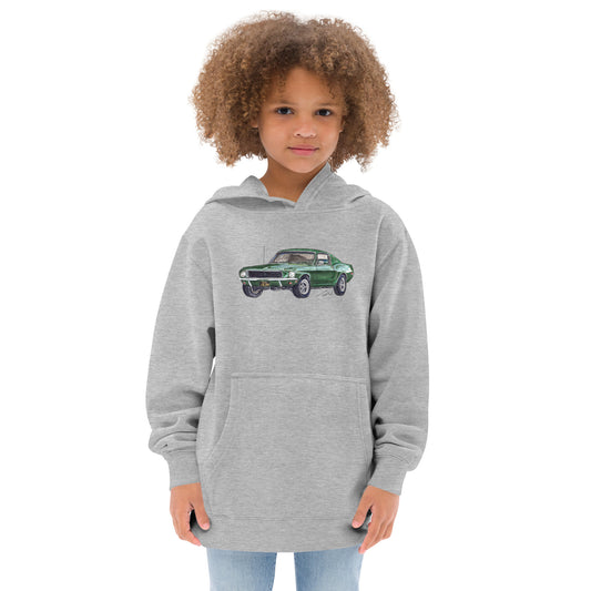 1968 B Mustang GT Green Kids fleece hoodie