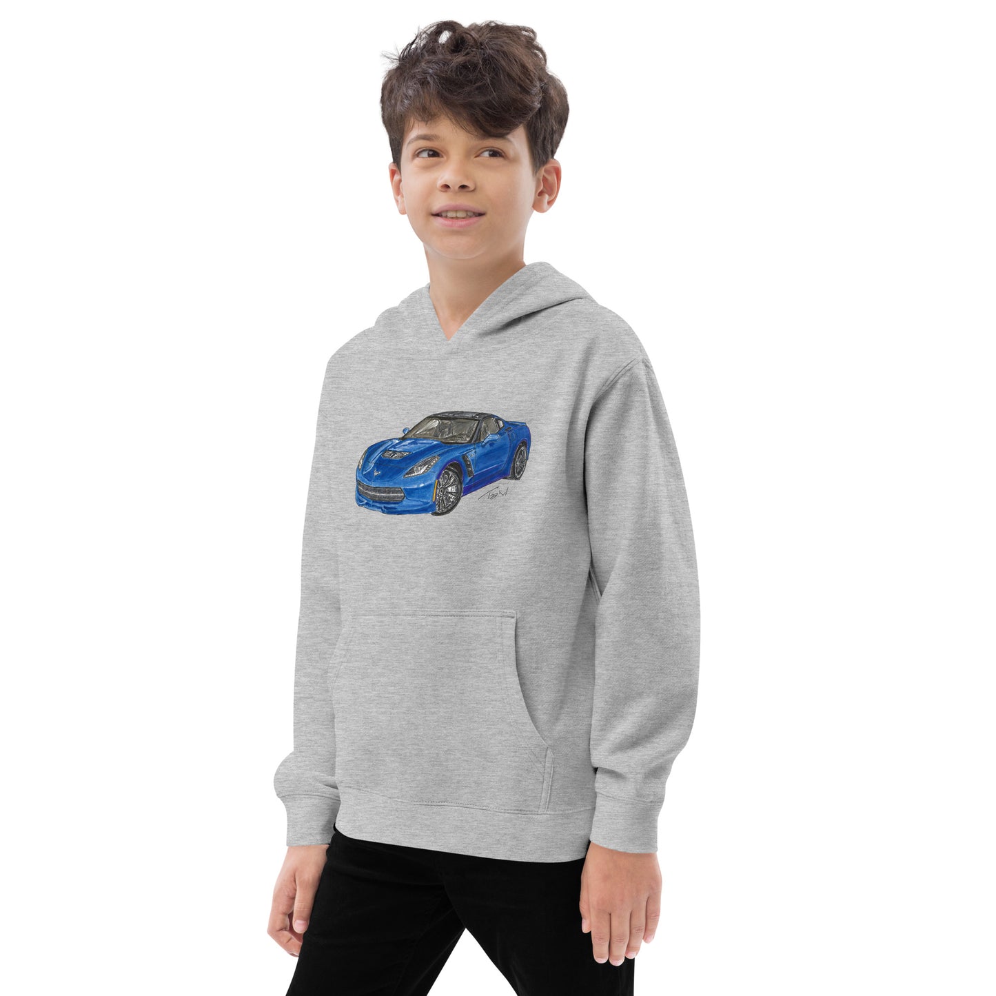 2015 C Stingray Blue Kids fleece hoodie