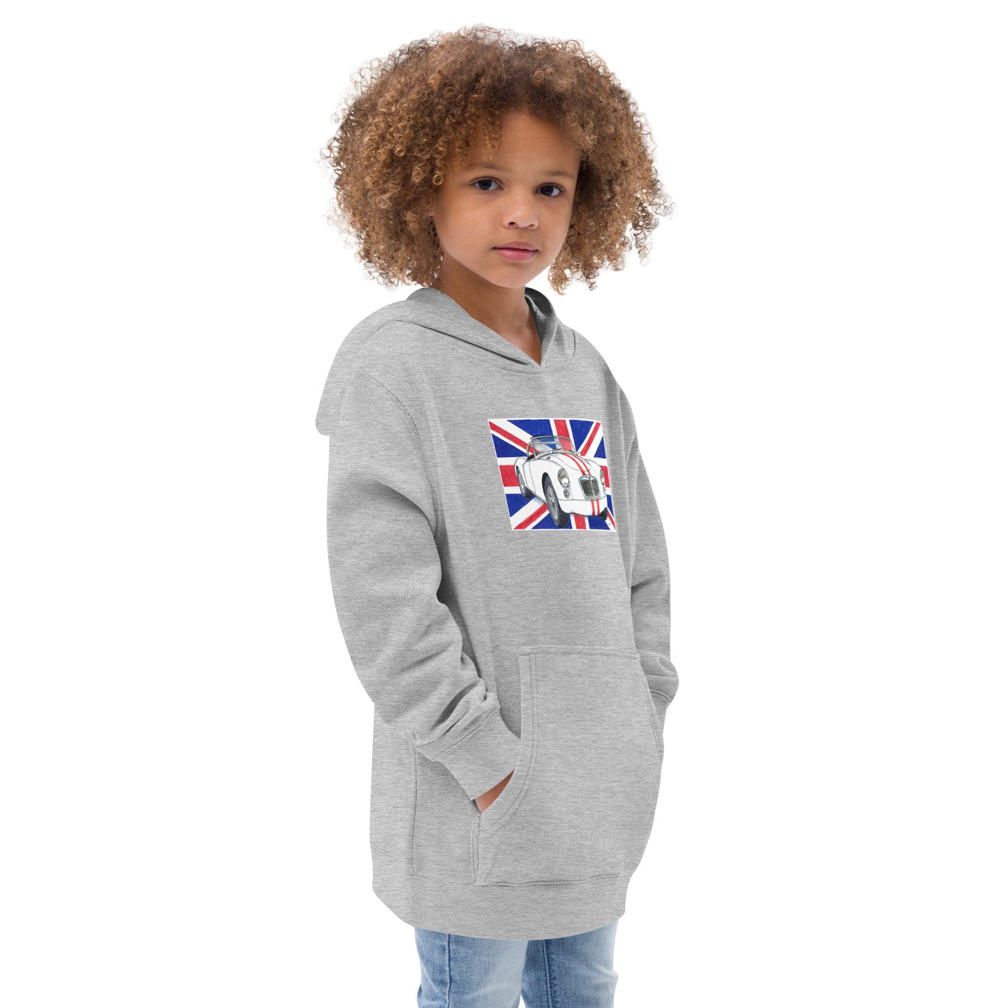 British 1962 MGA Union Jack Kids fleece hoodie