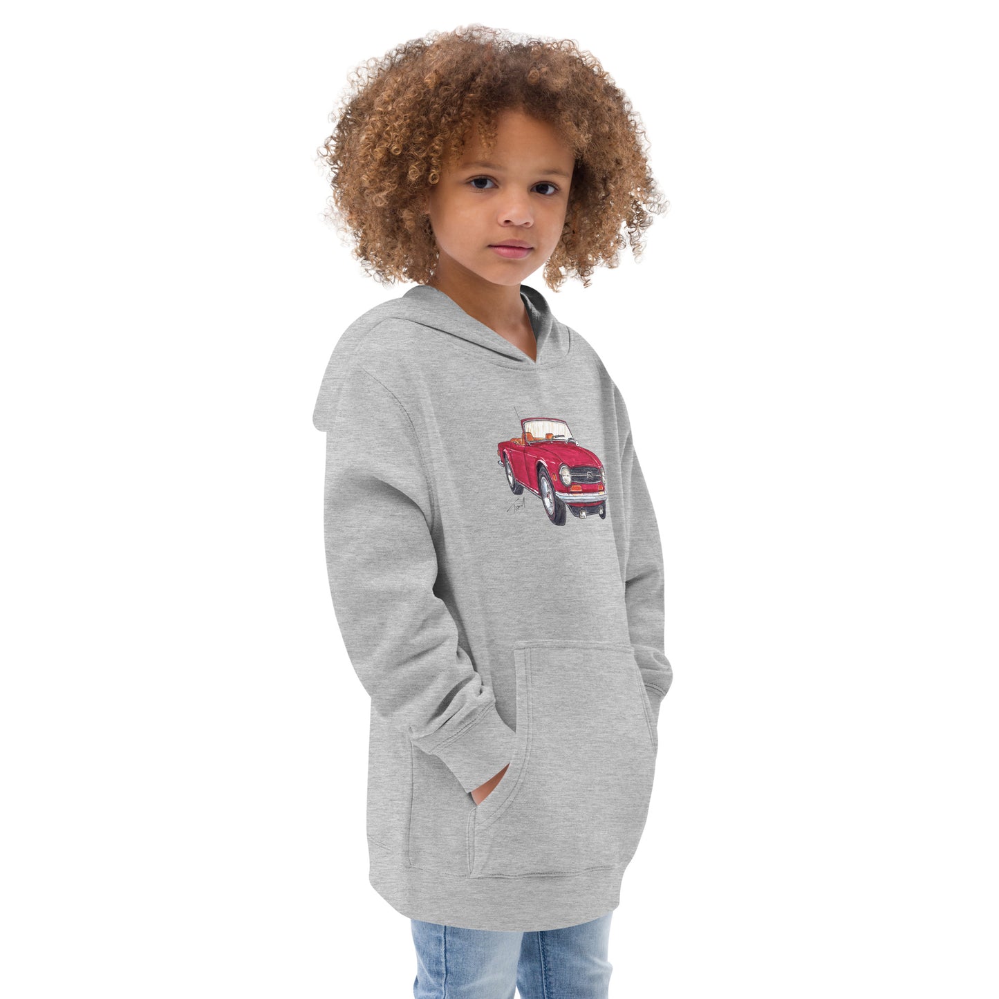 British TR6 Burgundy  Kids fleece hoodie