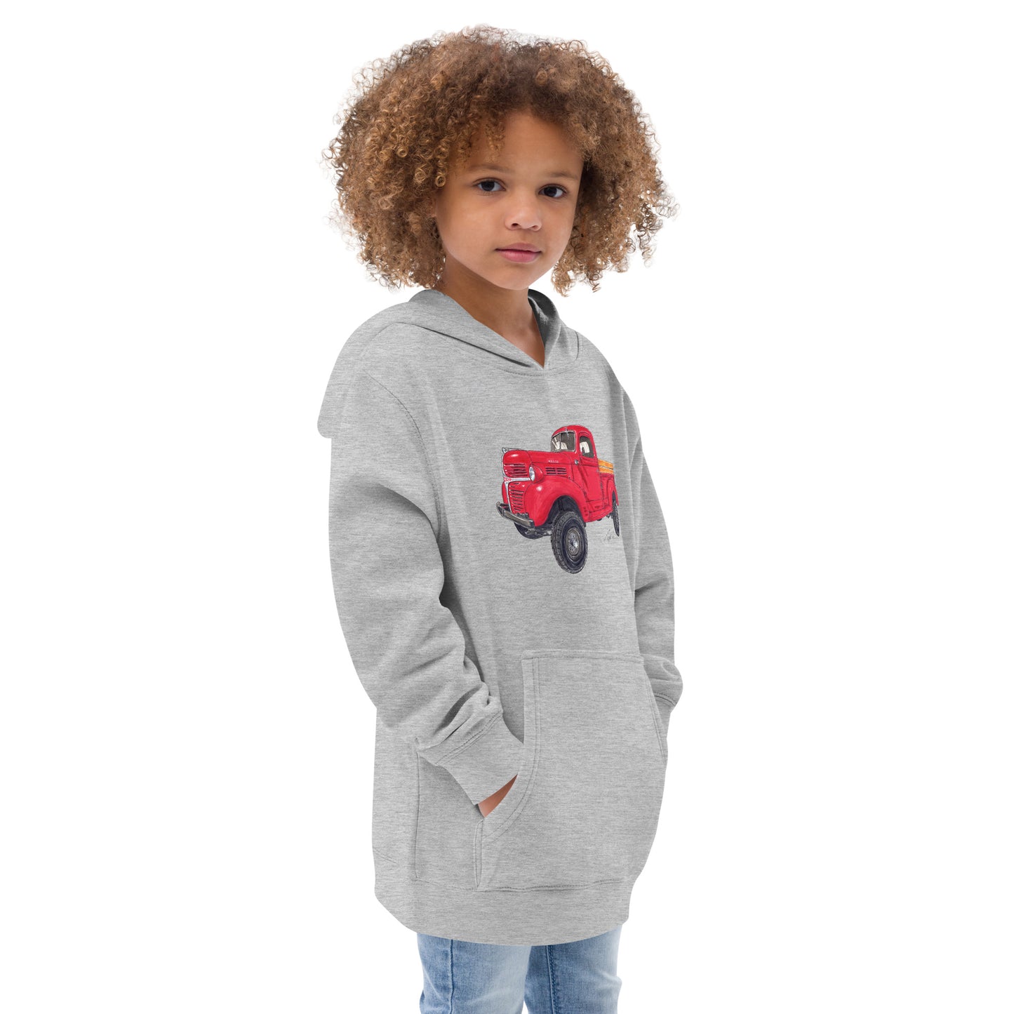 Vintage 1946 D Red Truck Kids fleece hoodie