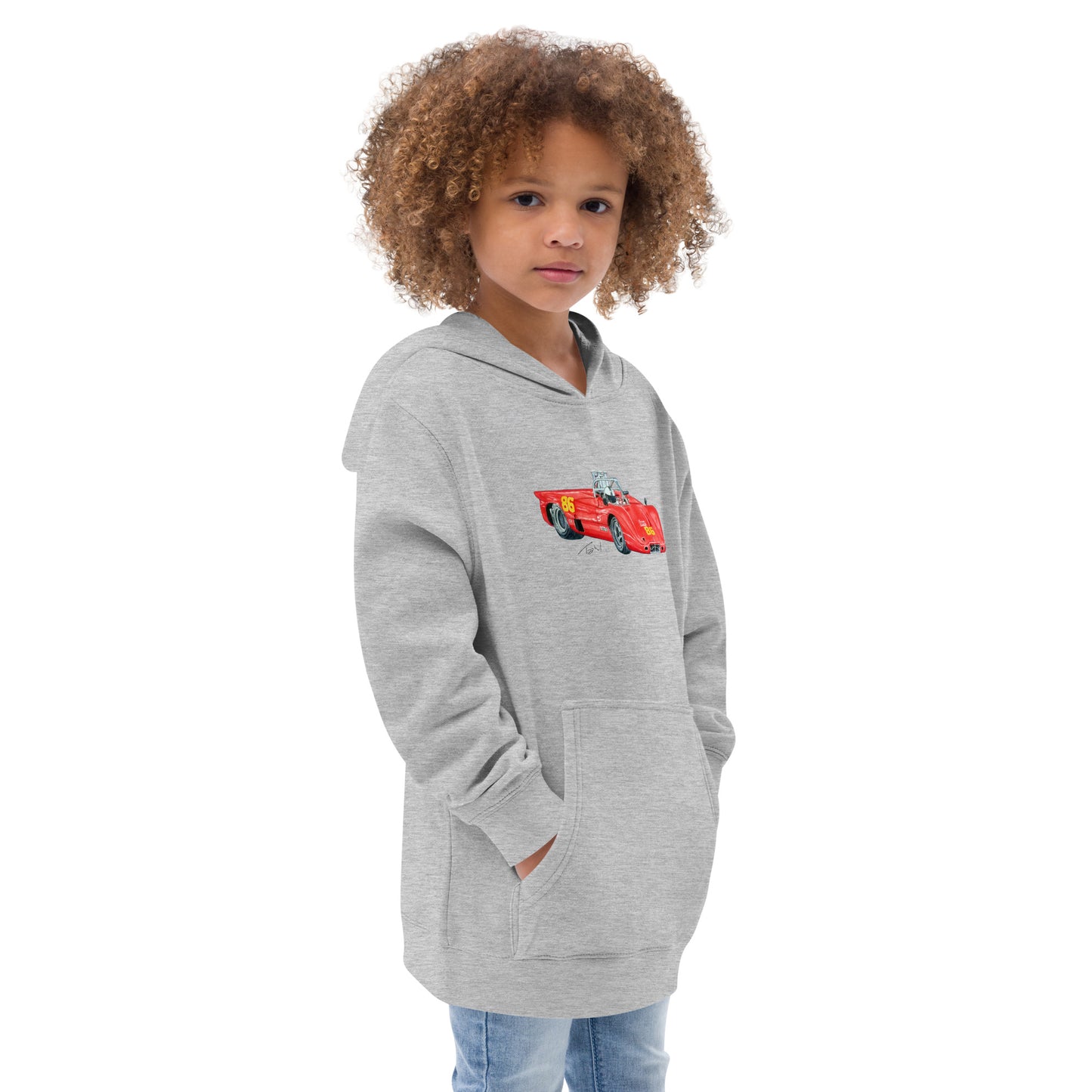 British 1970 McL CAN AM Racecar Kids fleece hoodie