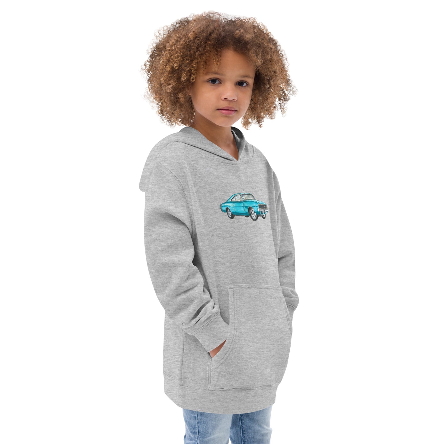 1968 Charger Blue Kids fleece hoodie