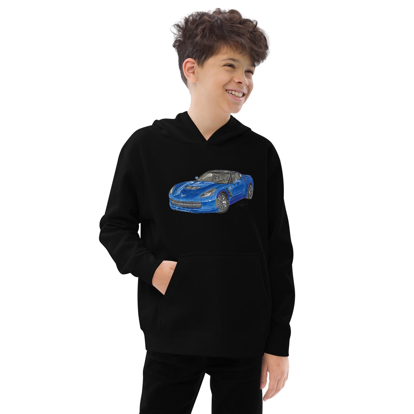 2015 C Stingray Blue Kids fleece hoodie