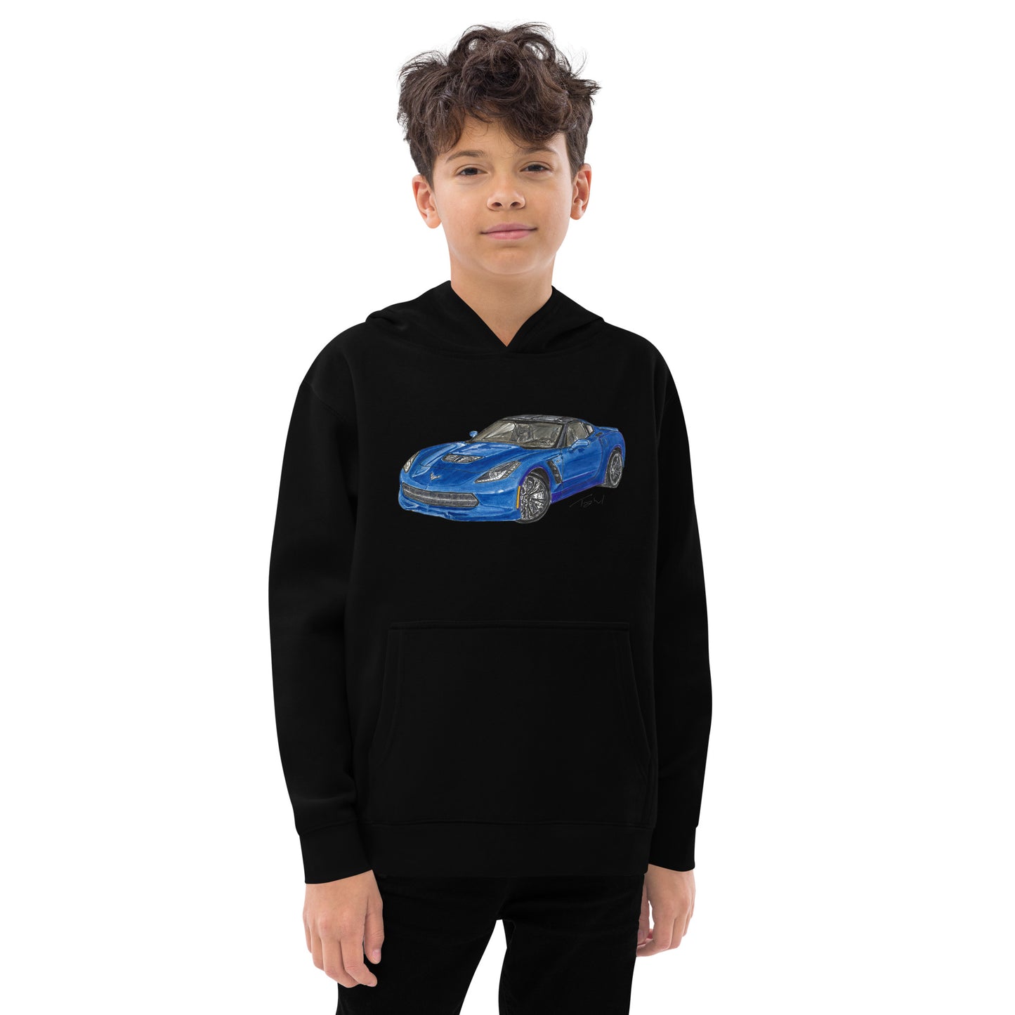 2015 C Stingray Blue Kids fleece hoodie