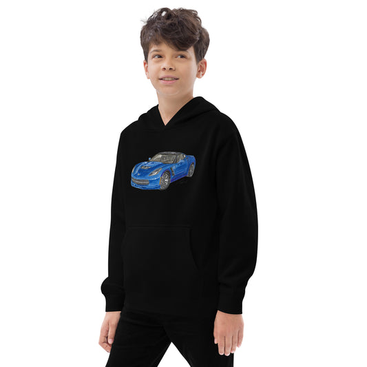 2015 C Stingray Blue Kids fleece hoodie