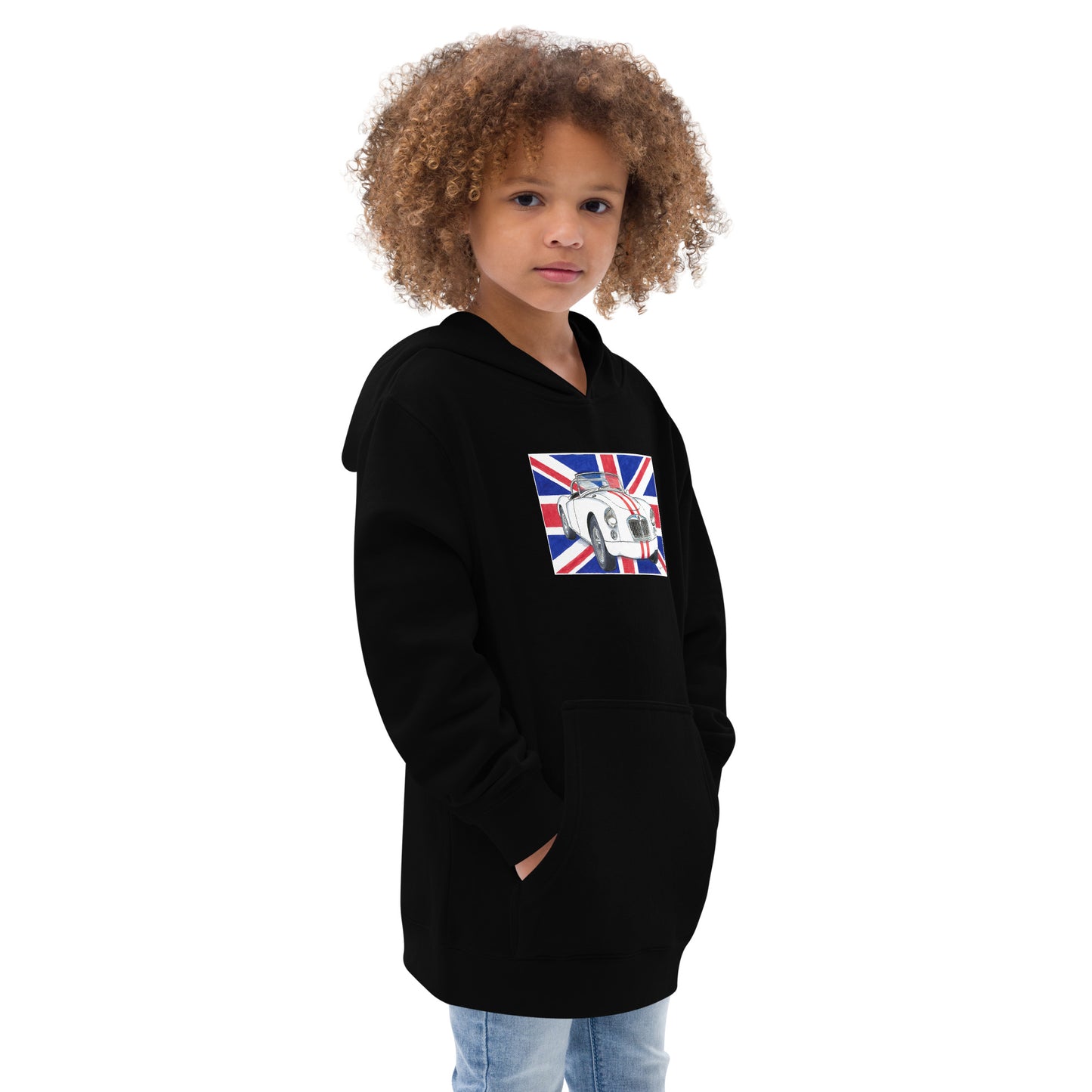 British 1962 MGA Union Jack Kids fleece hoodie