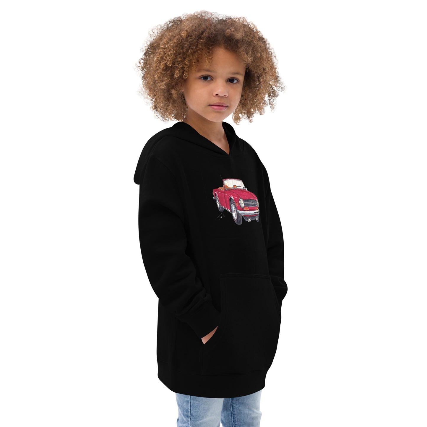 British TR6 Burgundy  Kids fleece hoodie