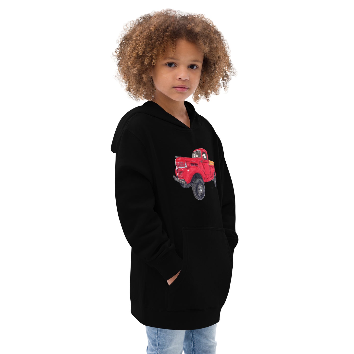 Vintage 1946 D Red Truck Kids fleece hoodie