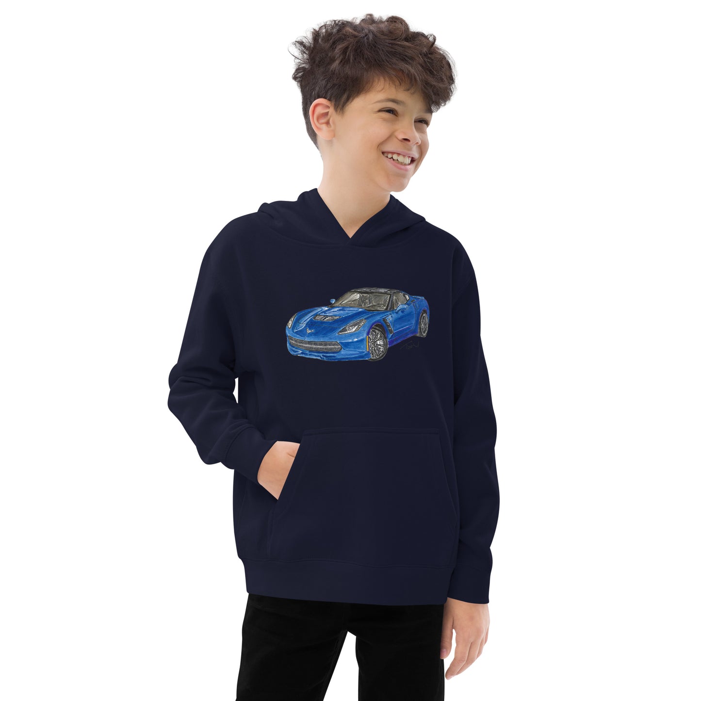 2015 C Stingray Blue Kids fleece hoodie