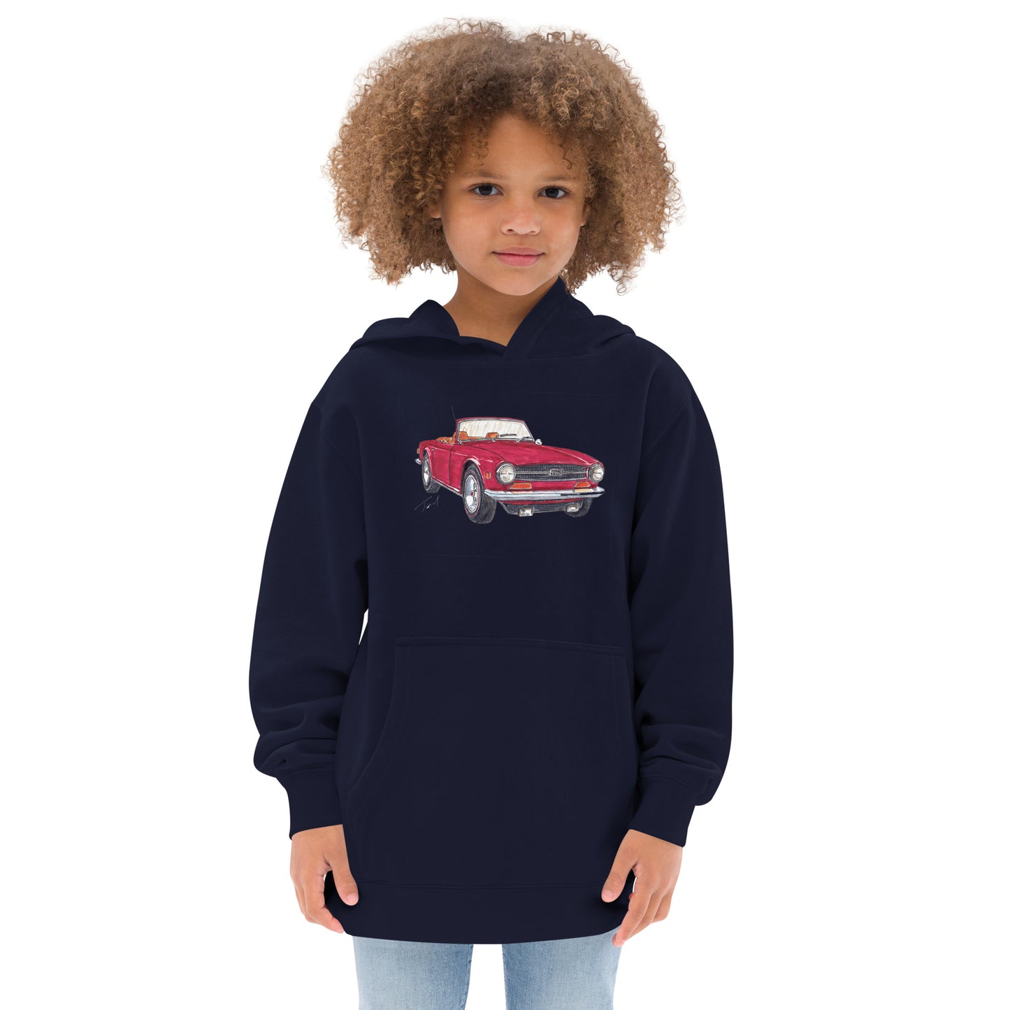 British TR6 Burgundy  Kids fleece hoodie