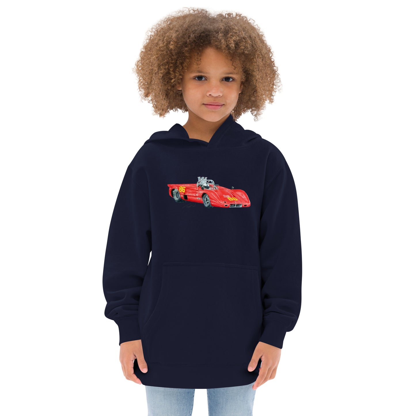 British 1970 McL CAN AM Racecar Kids fleece hoodie