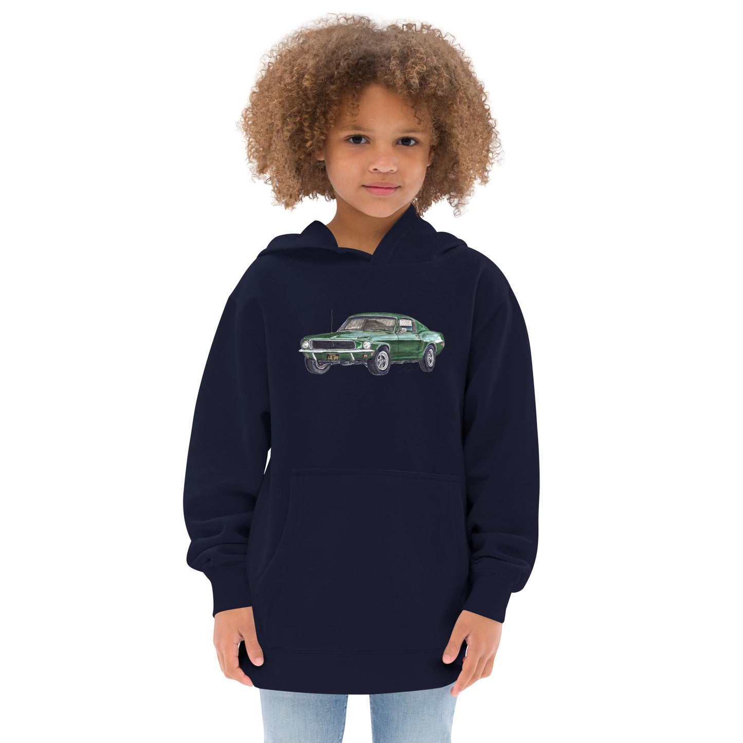 1968 B Mustang GT Green Kids fleece hoodie